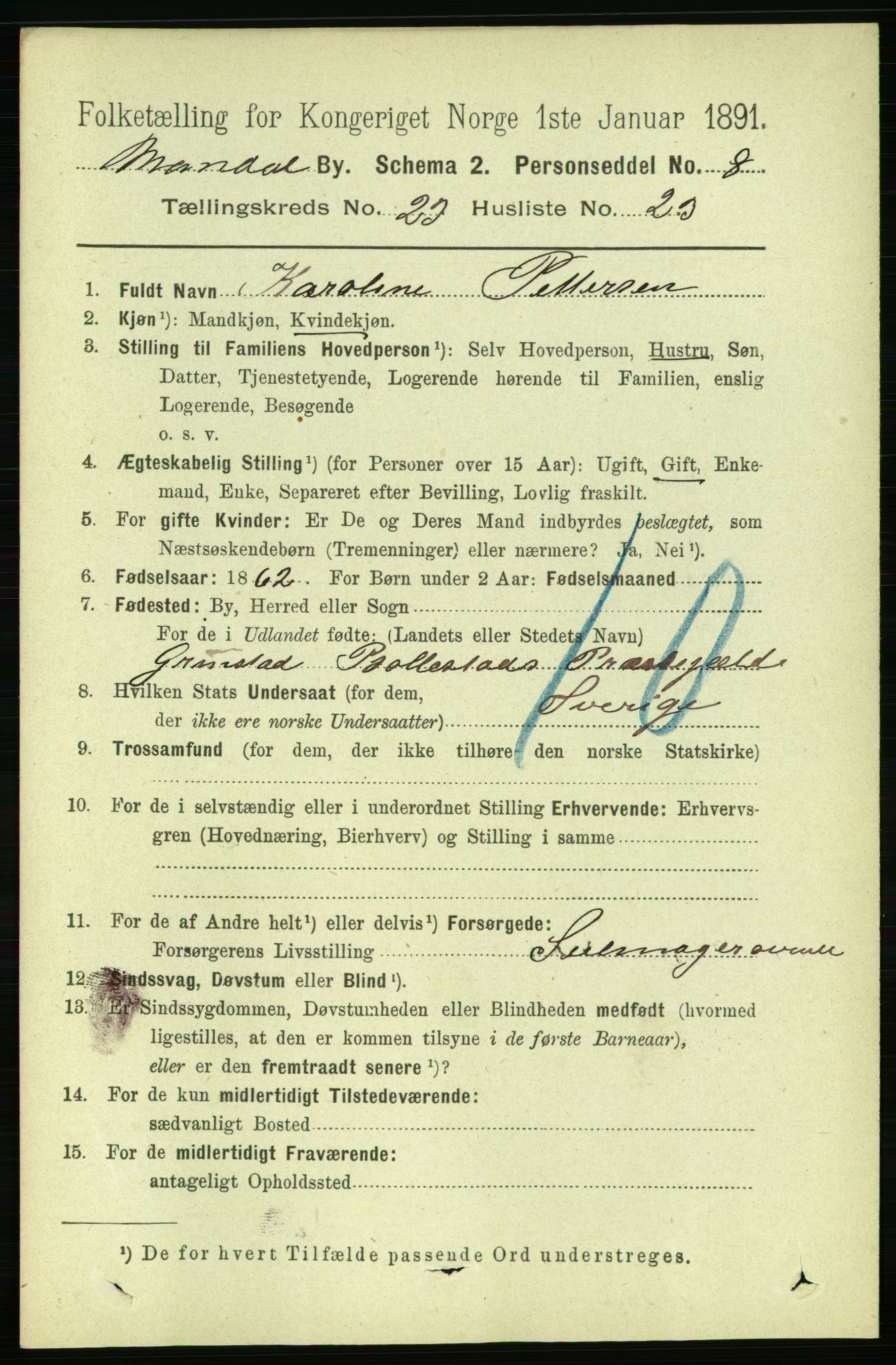 RA, 1891 census for 1002 Mandal, 1891, p. 4437