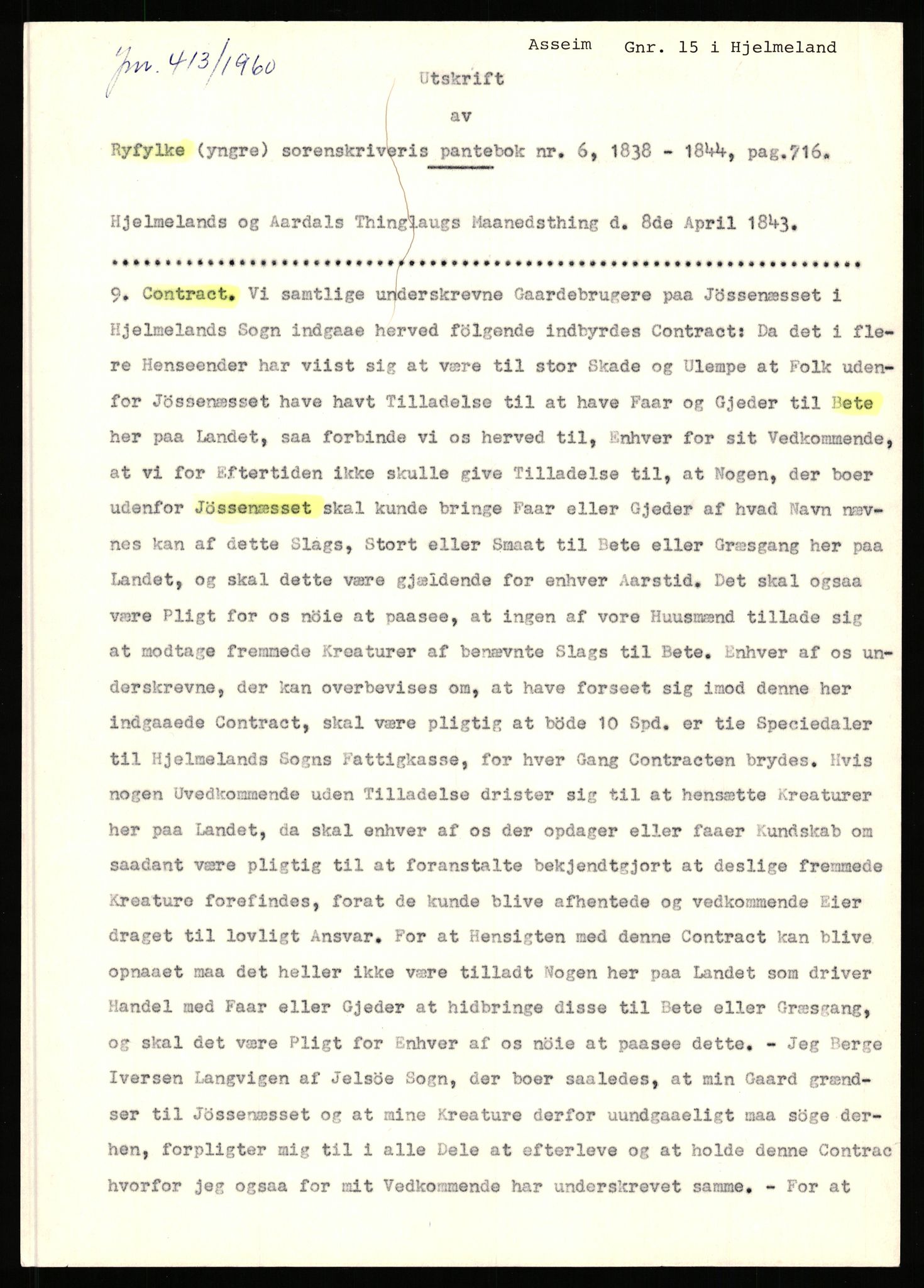 Statsarkivet i Stavanger, AV/SAST-A-101971/03/Y/Yj/L0003: Avskrifter sortert etter gårdsnavn: Askje - Auglend, 1750-1930, p. 205