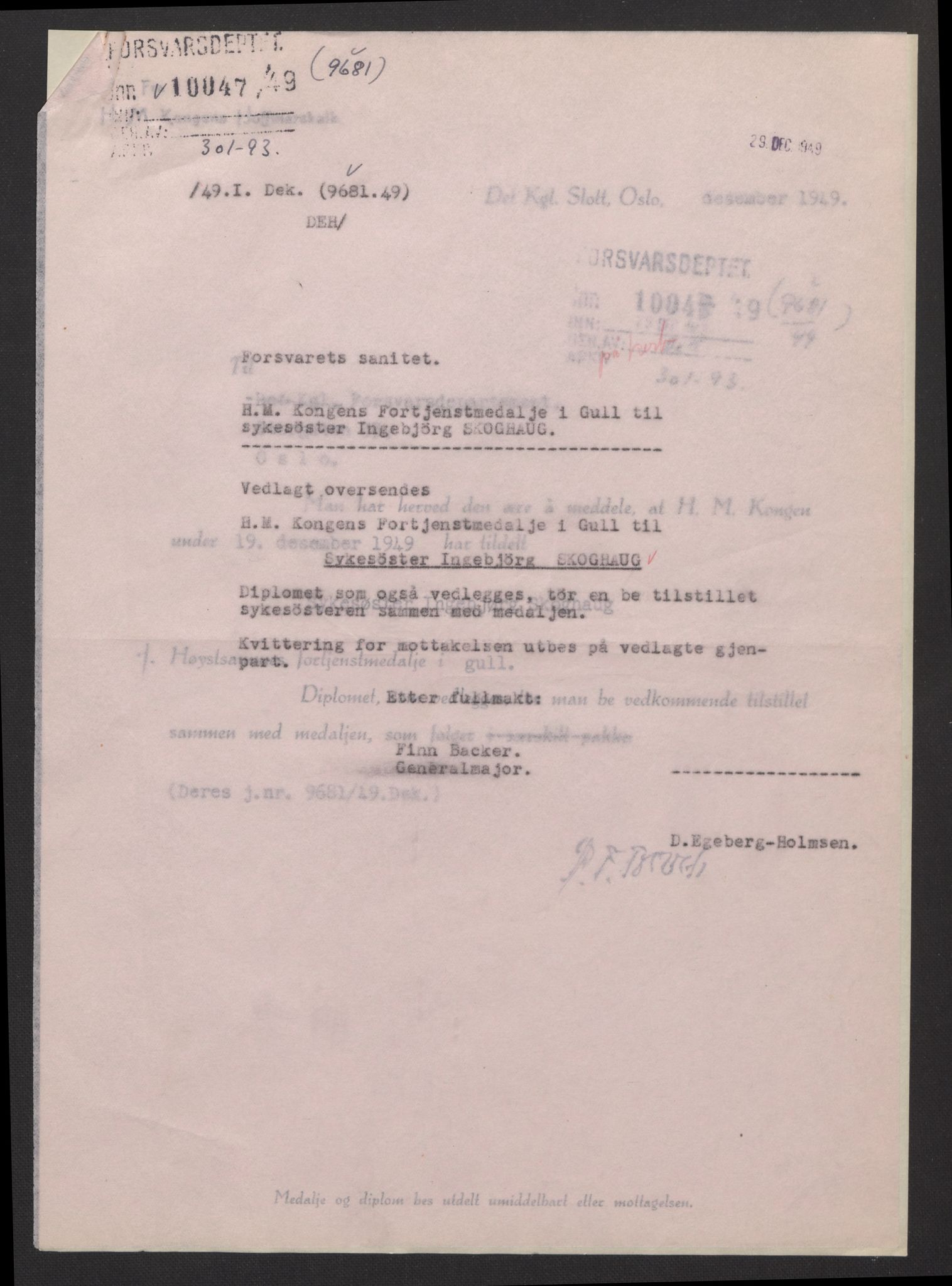 Forsvarsdepartementet, arkivet 1940-1945, RA/RAFA-2062, 1940-1945, p. 853
