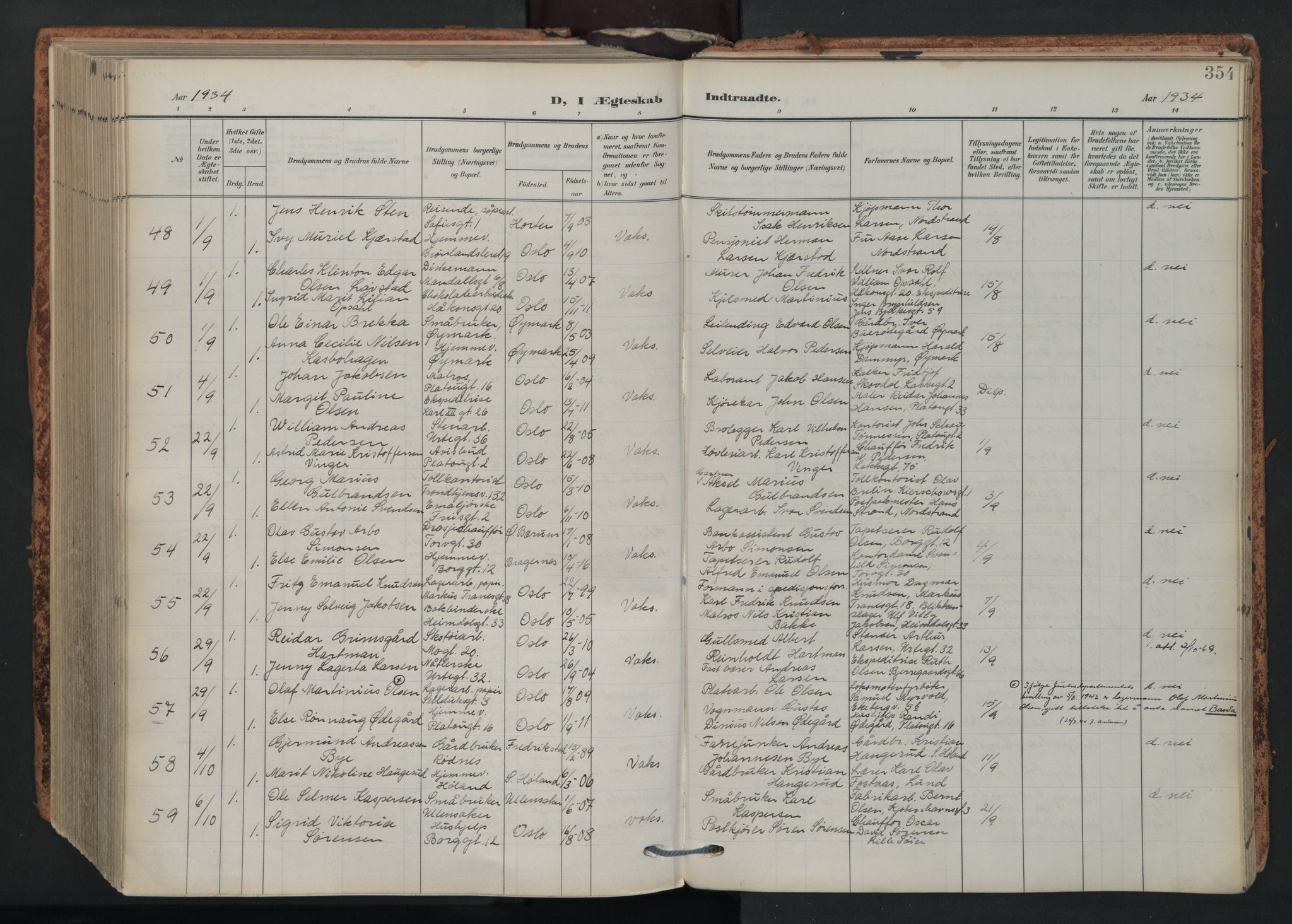 Grønland prestekontor Kirkebøker, AV/SAO-A-10848/F/Fa/L0017: Parish register (official) no. 17, 1906-1934, p. 354