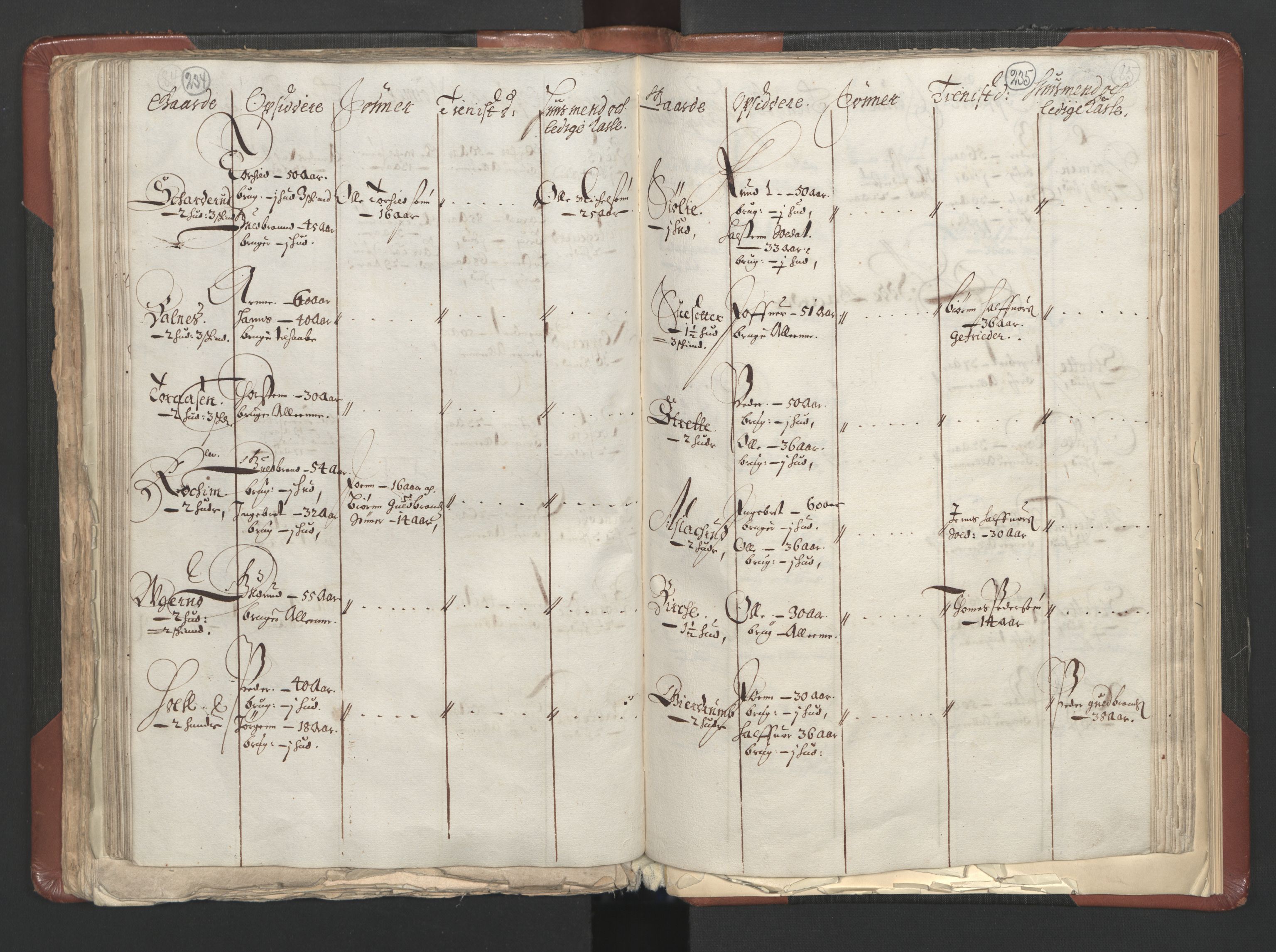 RA, Bailiff's Census 1664-1666, no. 3: Hedmark fogderi and Solør, Østerdal and Odal fogderi, 1664, p. 234-235