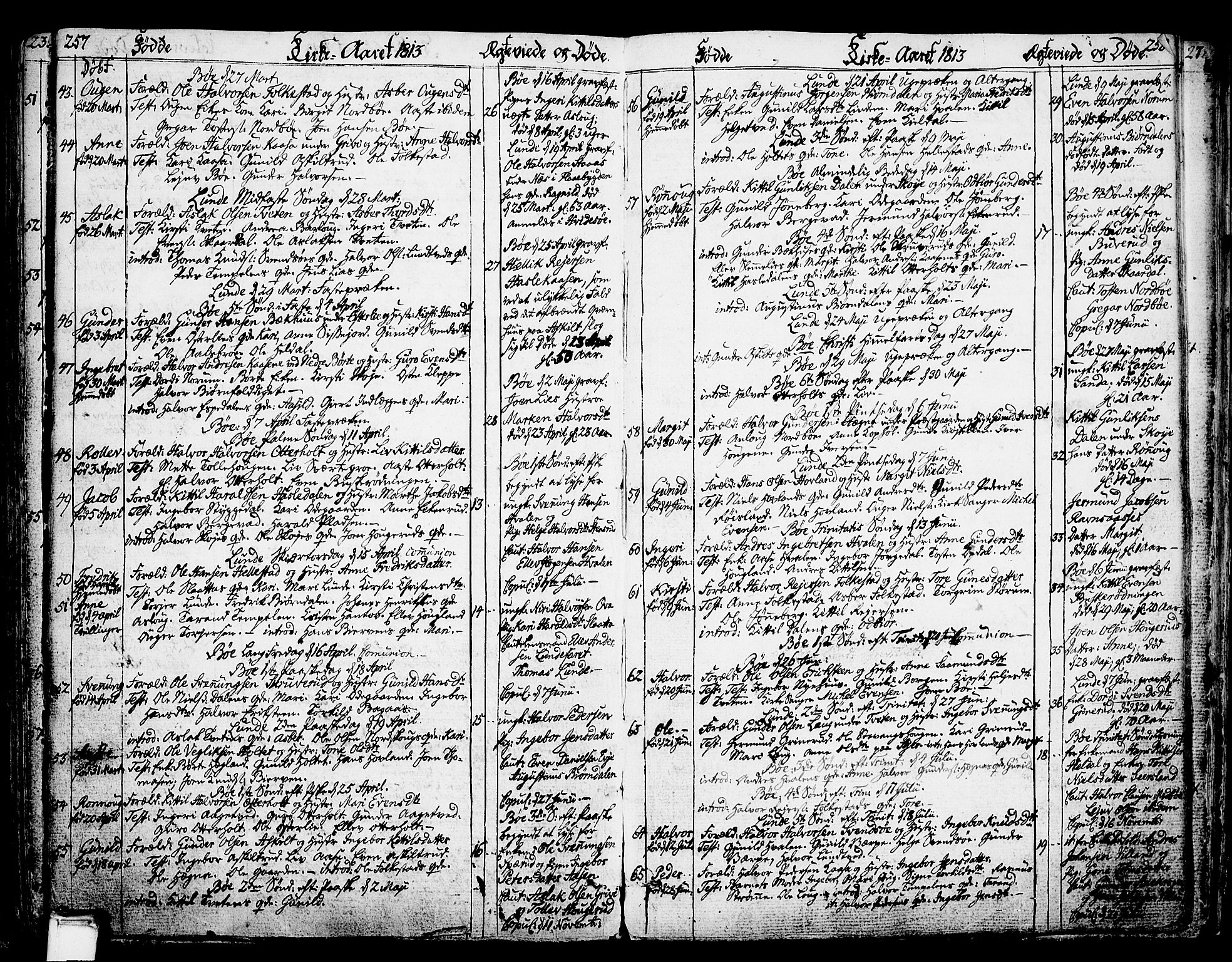 Bø kirkebøker, AV/SAKO-A-257/F/Fa/L0005: Parish register (official) no. 5, 1785-1815, p. 257-258