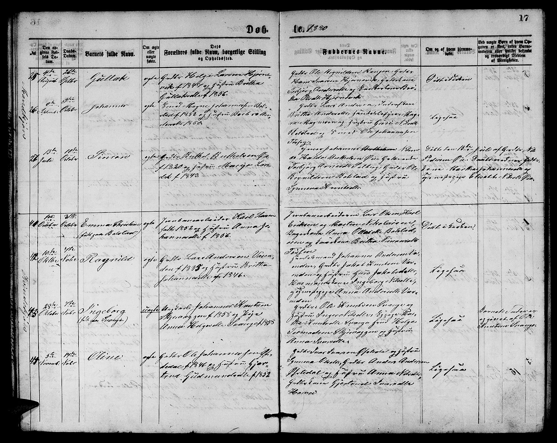 Evanger sokneprestembete, AV/SAB-A-99924: Parish register (copy) no. A 3, 1875-1887, p. 17