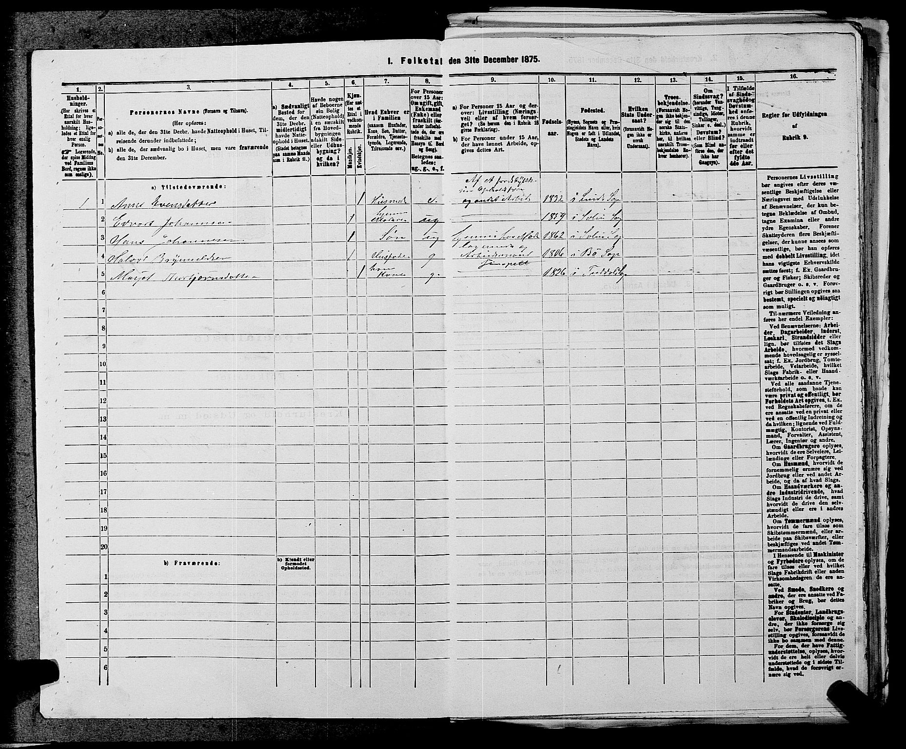 SAKO, 1875 census for 0818P Solum, 1875, p. 1785