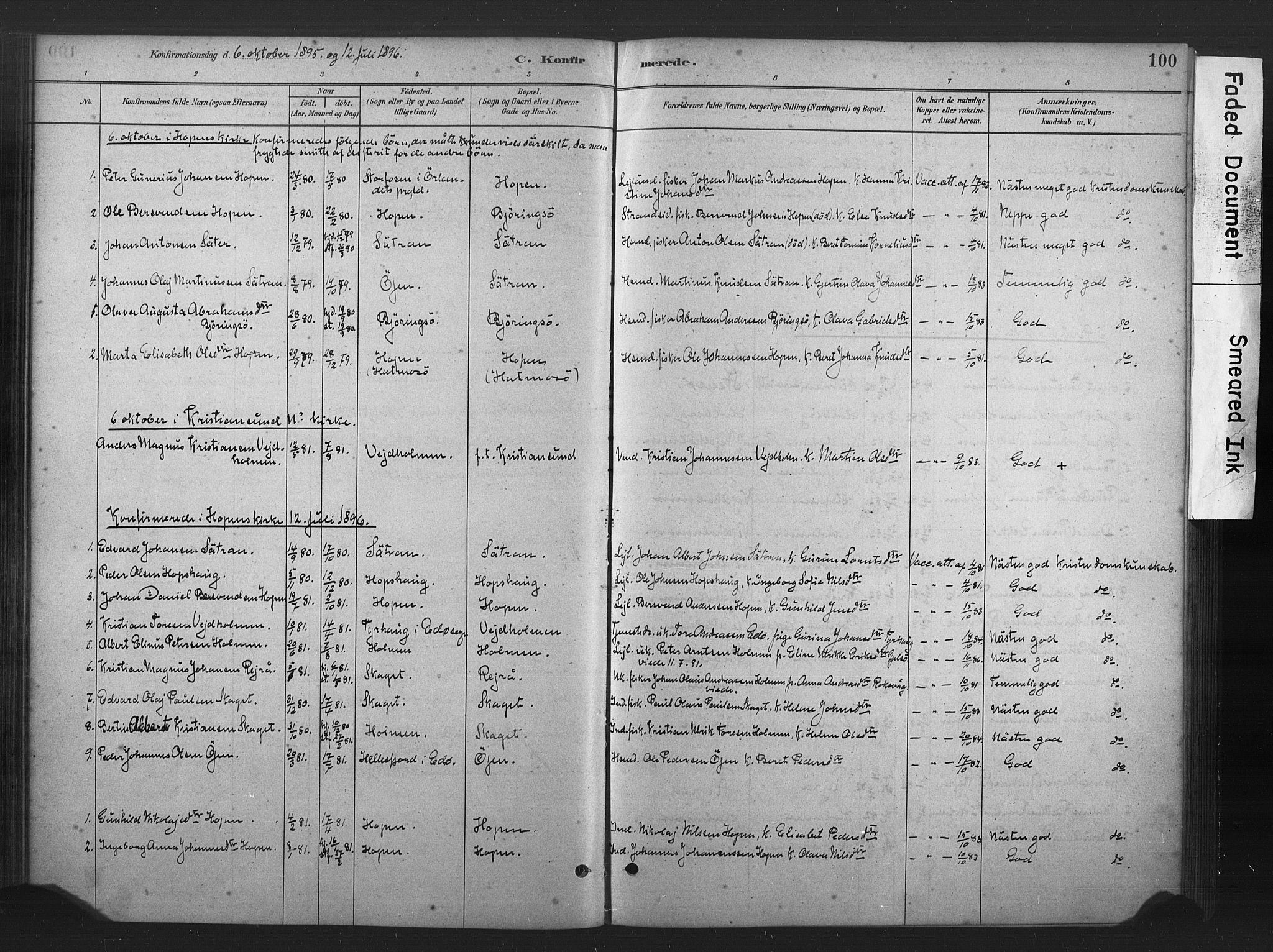 Ministerialprotokoller, klokkerbøker og fødselsregistre - Møre og Romsdal, AV/SAT-A-1454/583/L0954: Parish register (official) no. 583A01, 1880-1906, p. 100