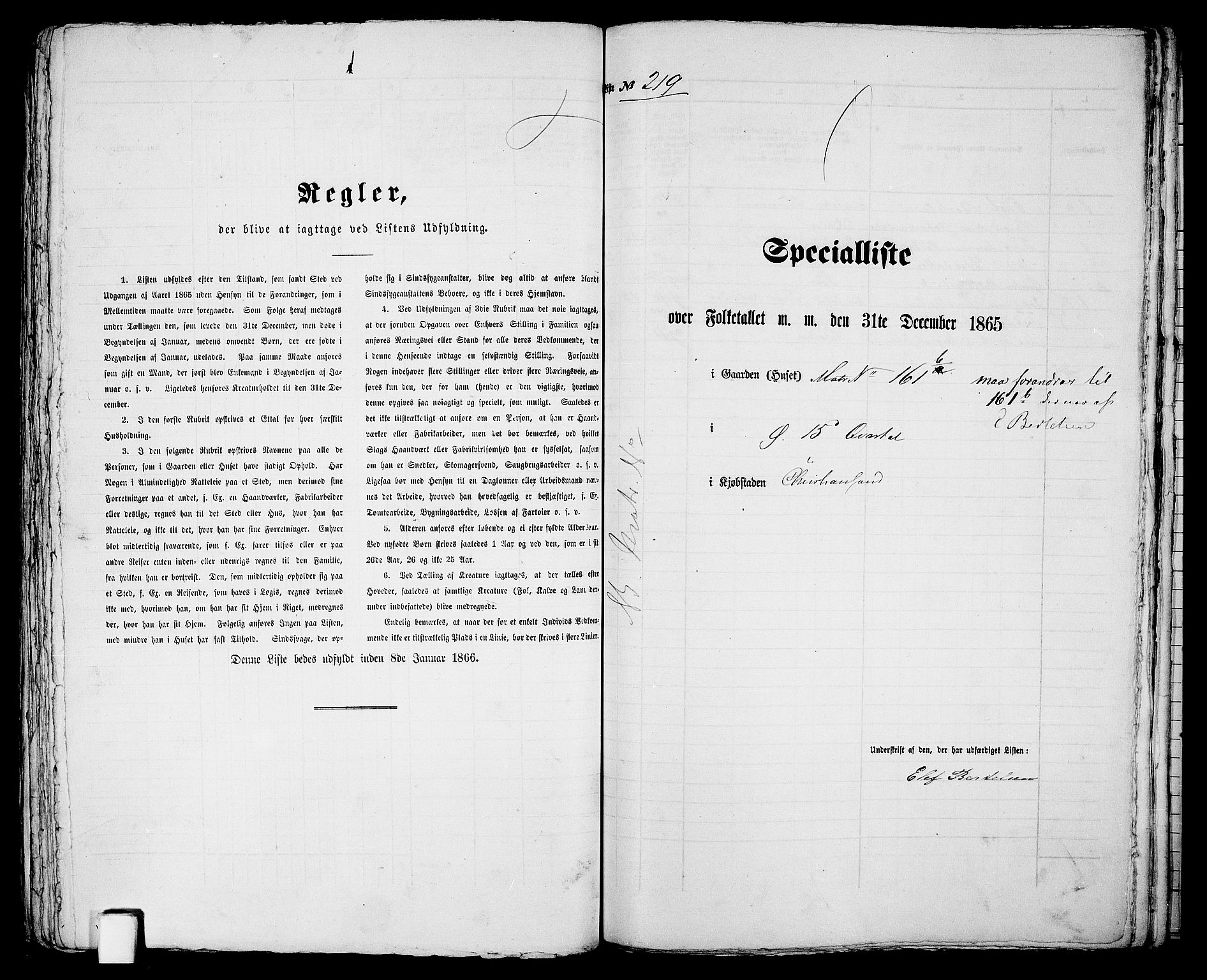 RA, 1865 census for Kristiansand, 1865, p. 453