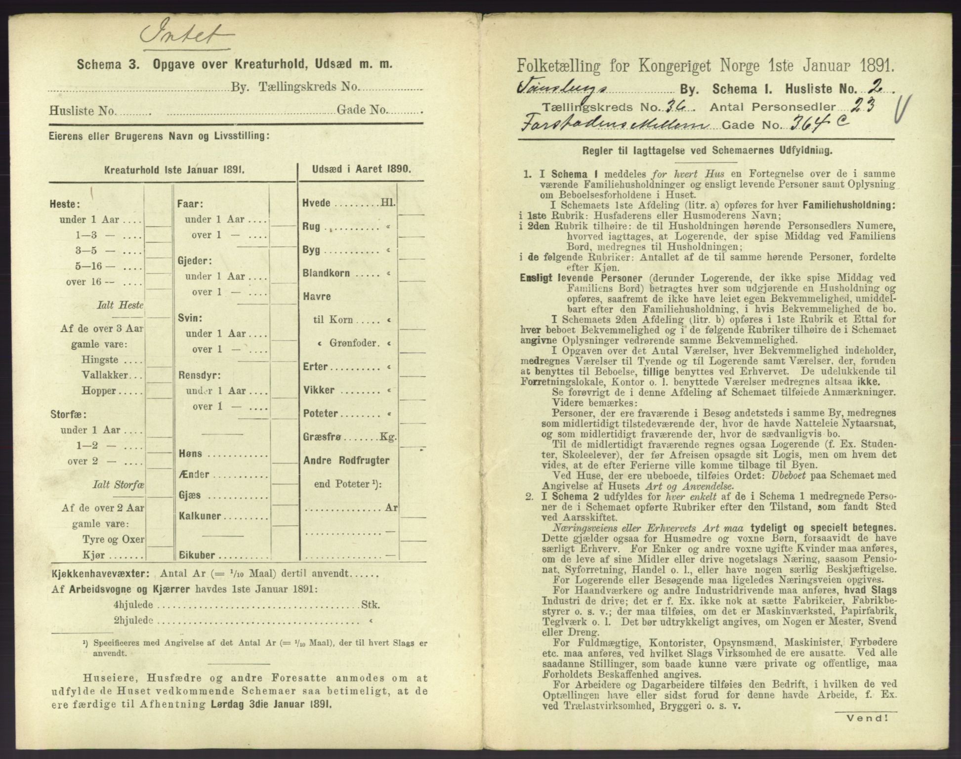 RA, 1891 census for 0705 Tønsberg, 1891, p. 1030