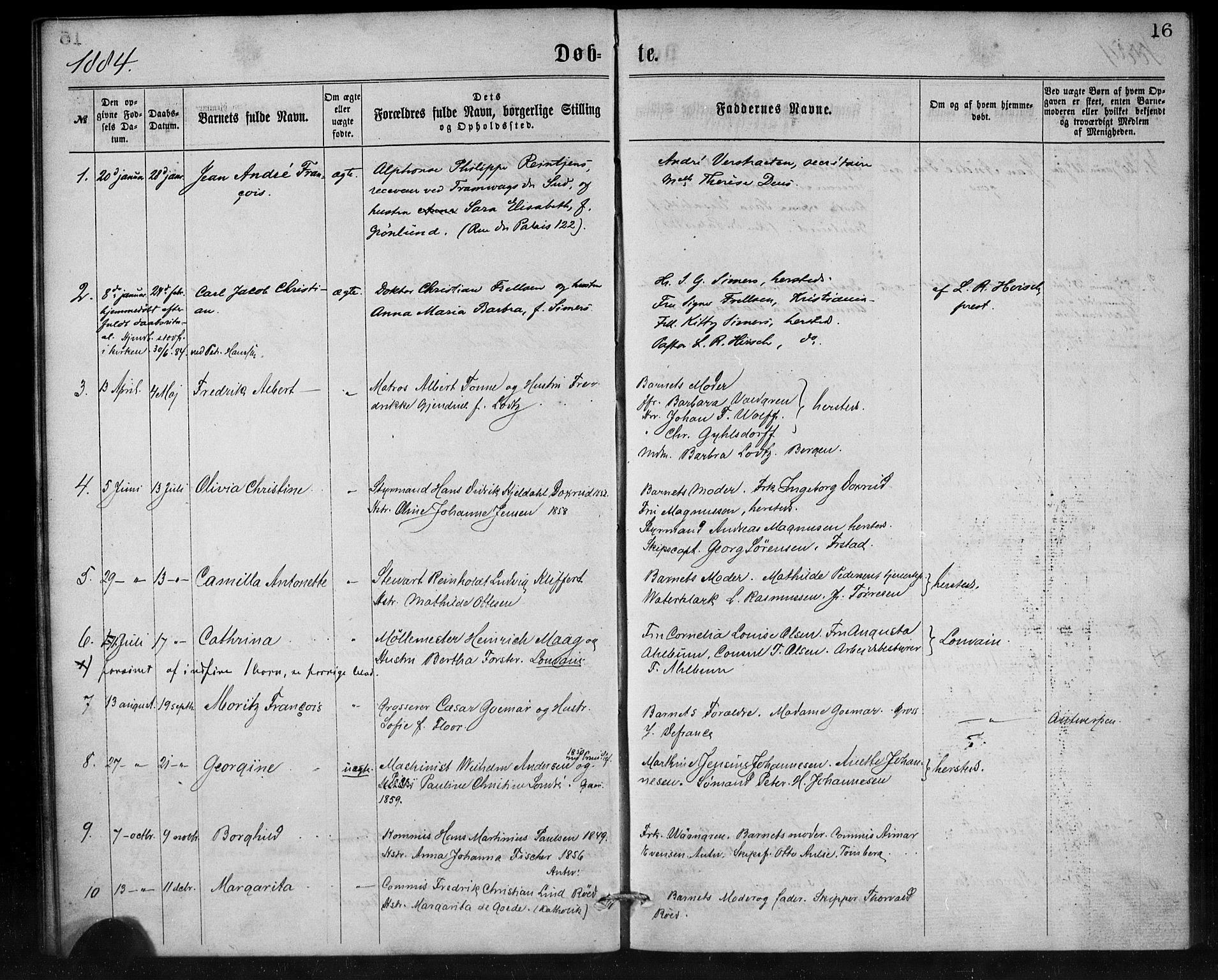 Den norske sjømannsmisjon i utlandet/Antwerpen, SAB/SAB/PA-0105/H/Ha/L0001: Parish register (official) no. A 1, 1865-1887, p. 16