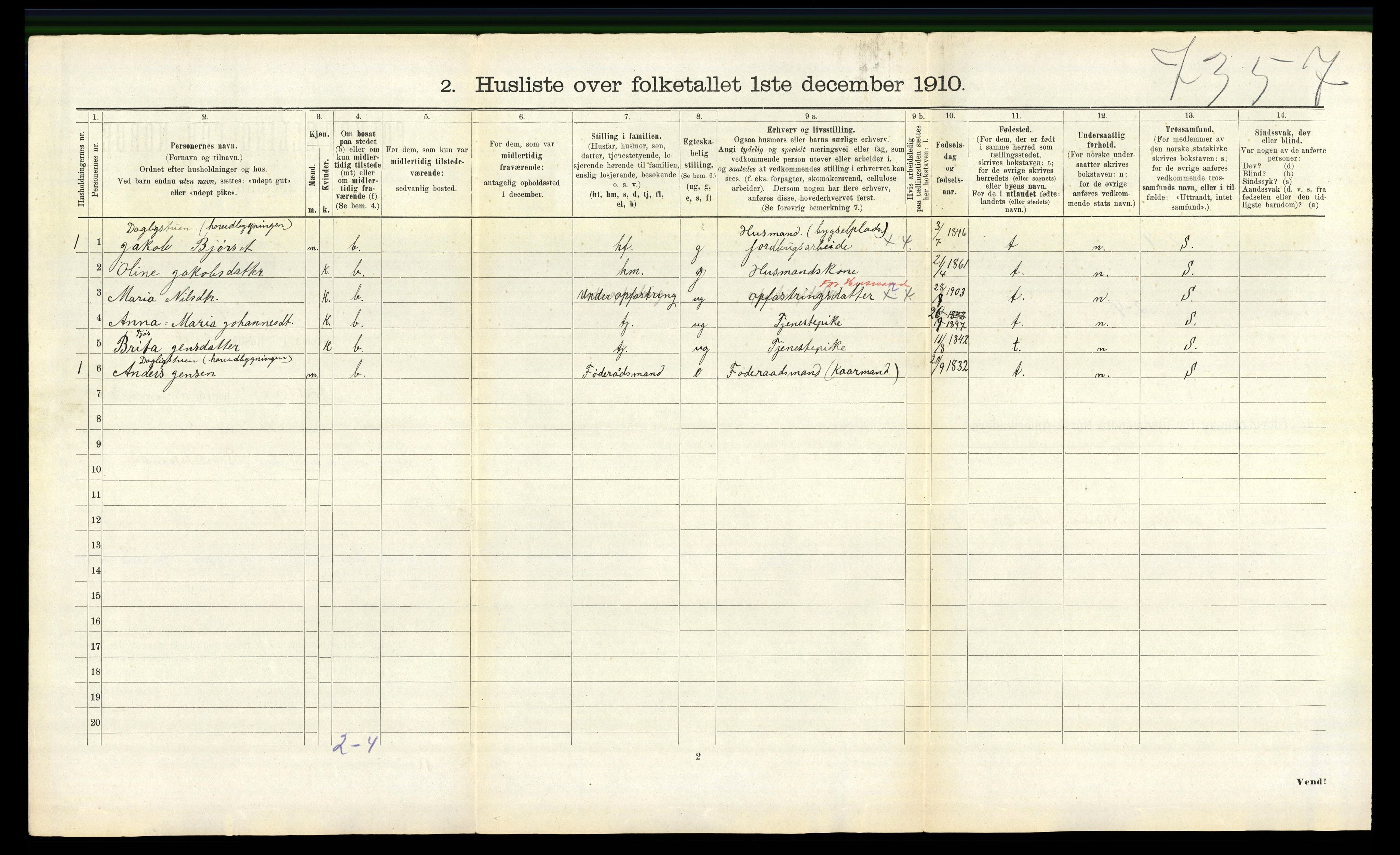 RA, 1910 census for Jølster, 1910, p. 383