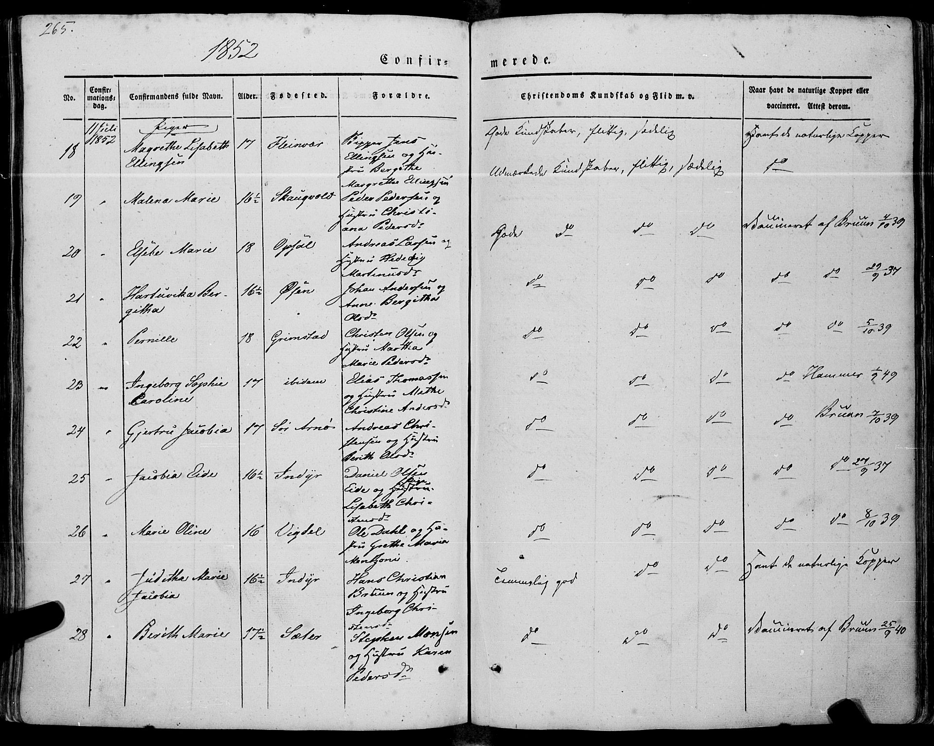 Ministerialprotokoller, klokkerbøker og fødselsregistre - Nordland, AV/SAT-A-1459/805/L0097: Parish register (official) no. 805A04, 1837-1861, p. 265