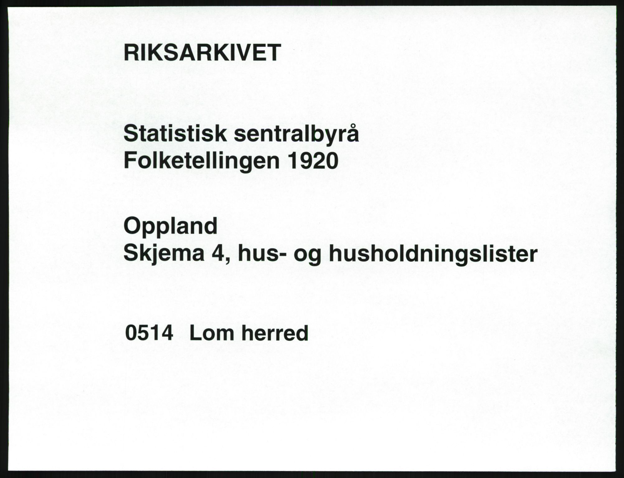 SAH, 1920 census for Lom, 1920, p. 38