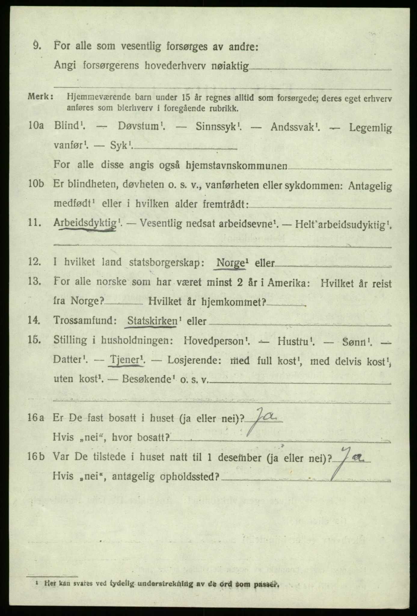 SAB, 1920 census for Manger, 1920, p. 9711