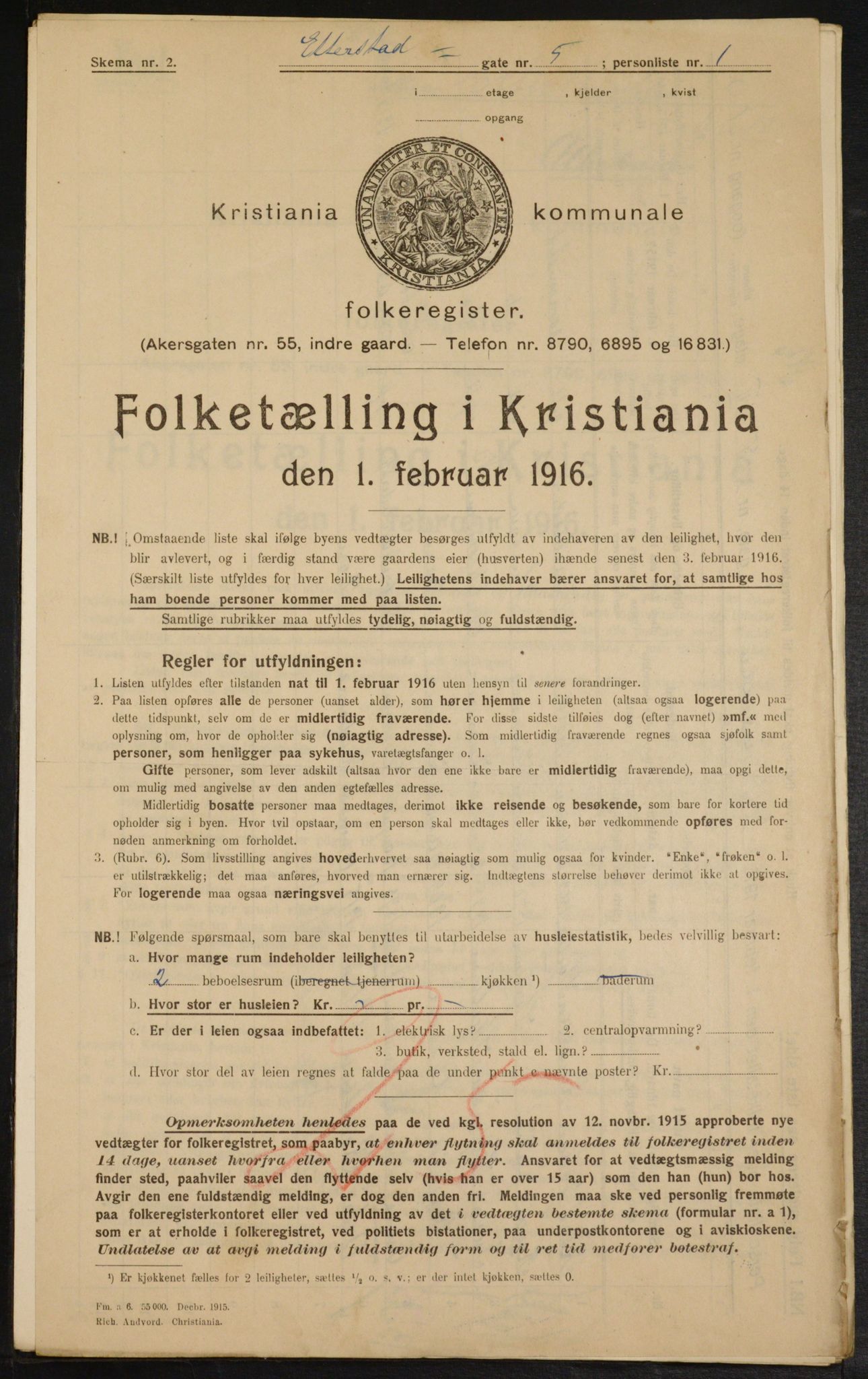 OBA, Municipal Census 1916 for Kristiania, 1916, p. 22729