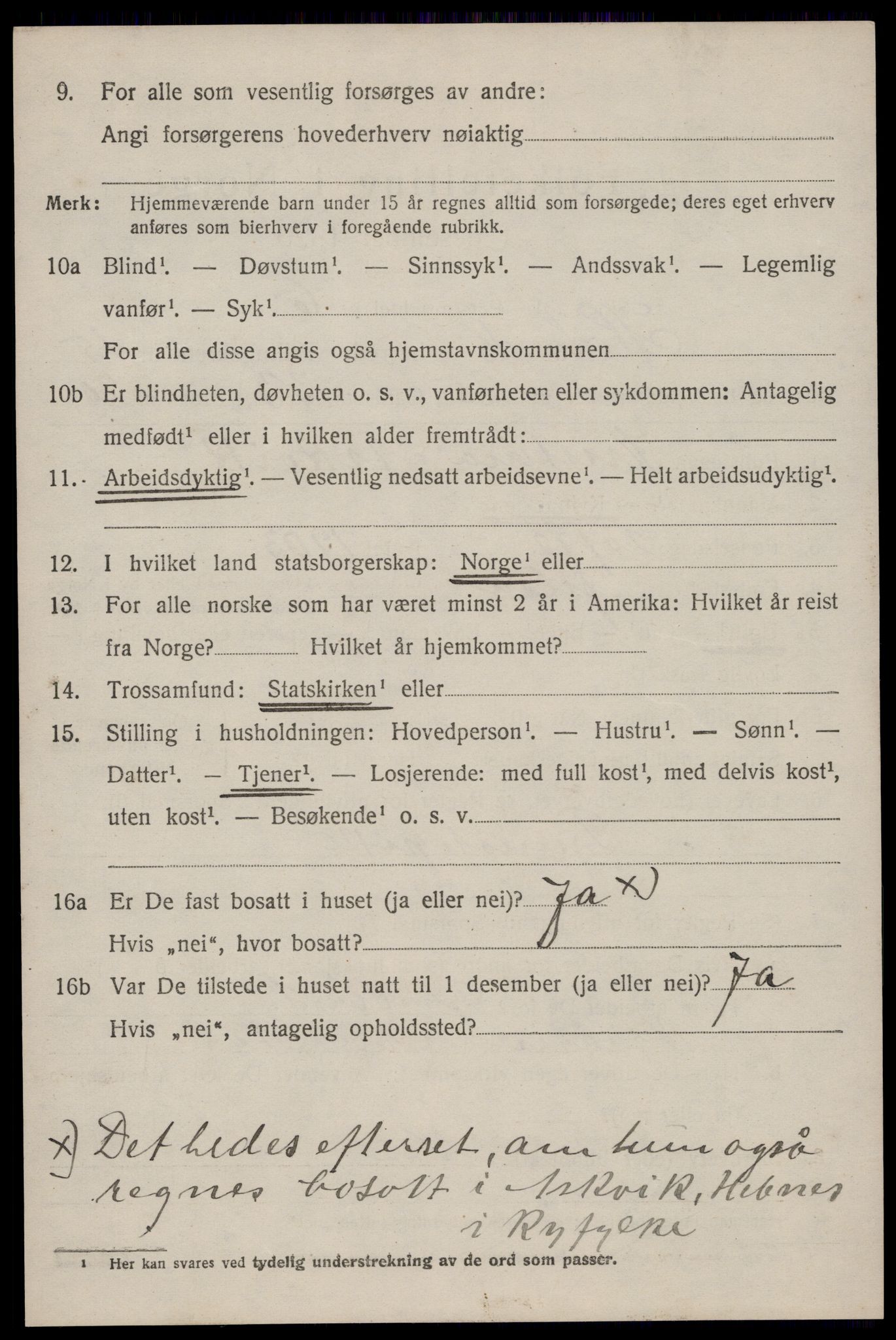 SAST, 1920 census for Høyland, 1920, p. 13981