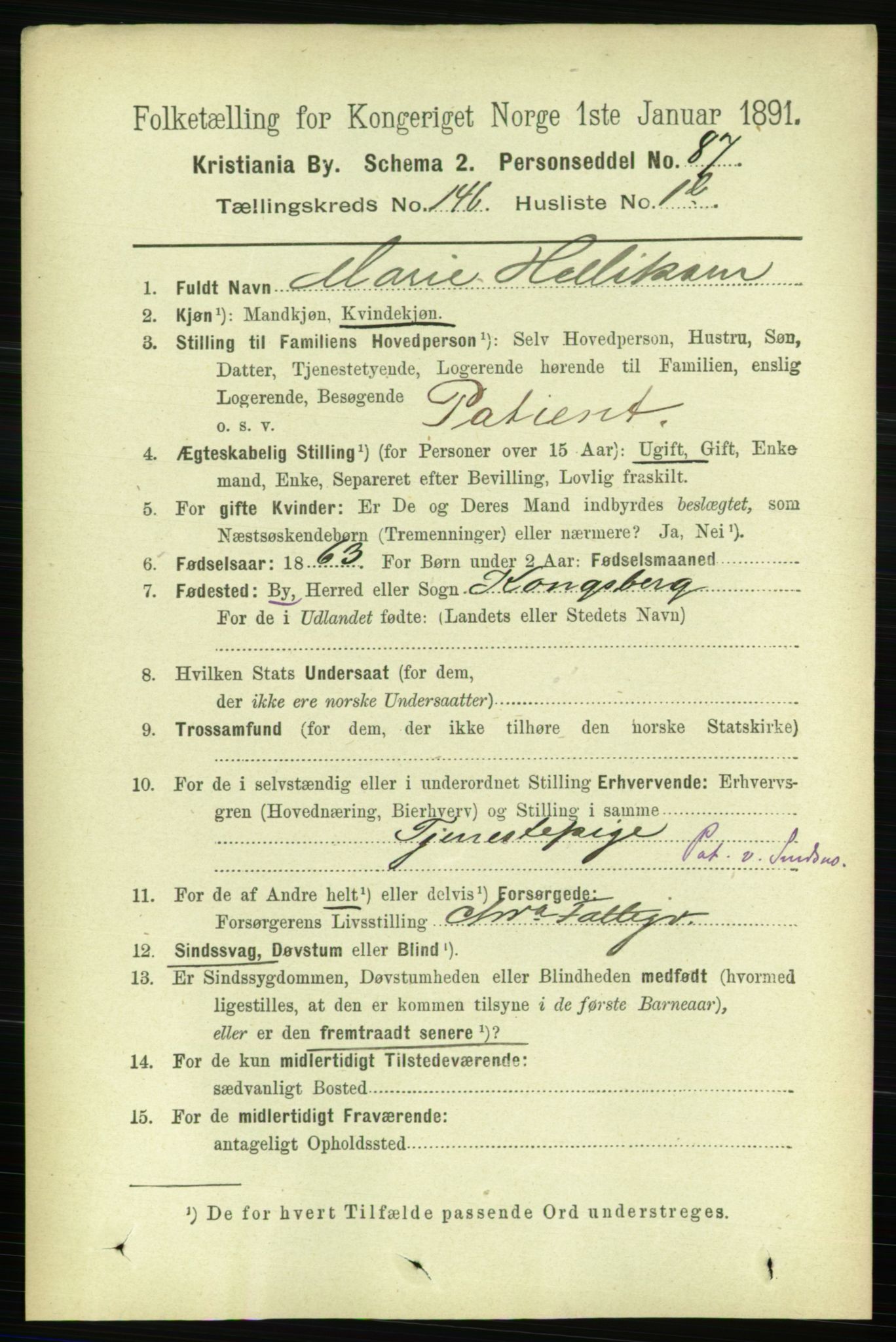 RA, 1891 census for 0301 Kristiania, 1891, p. 80630