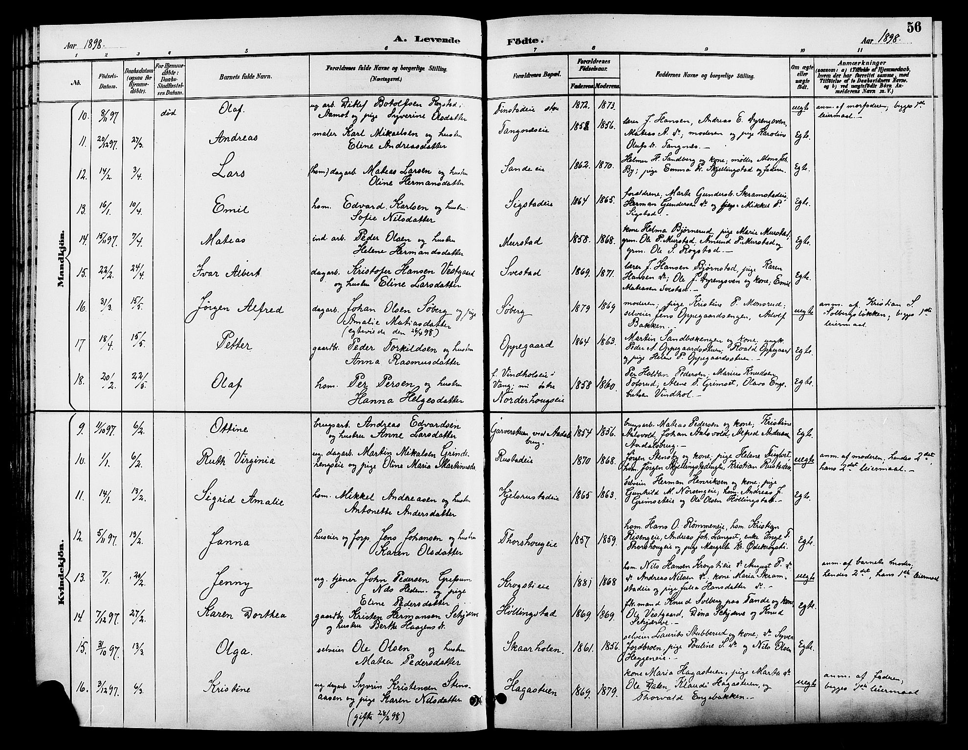 Løten prestekontor, AV/SAH-PREST-022/L/La/L0006: Parish register (copy) no. 6, 1892-1909, p. 56