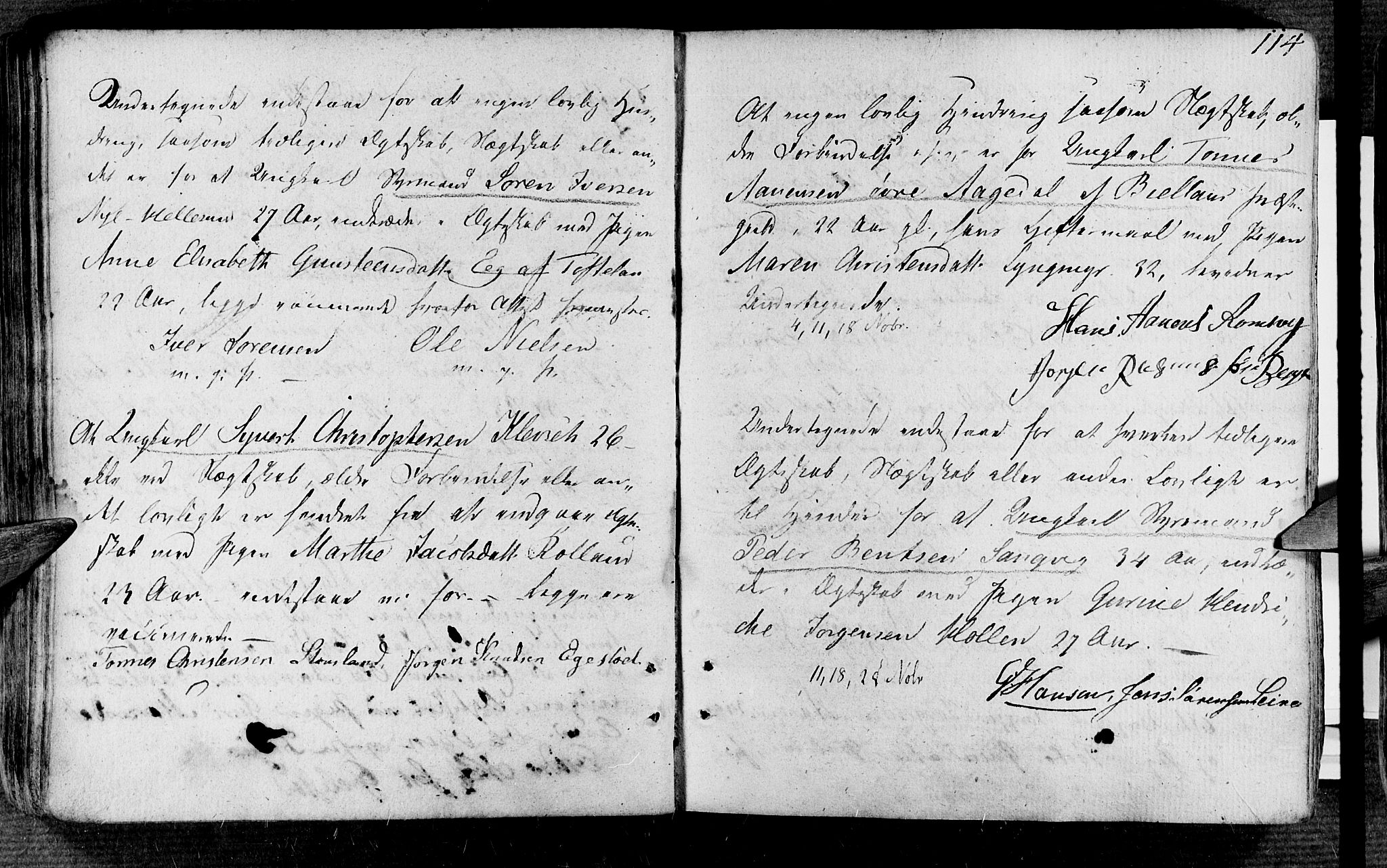 Søgne sokneprestkontor, AV/SAK-1111-0037/F/Fa/Fab/L0007: Parish register (official) no. A 7, 1791-1851, p. 114