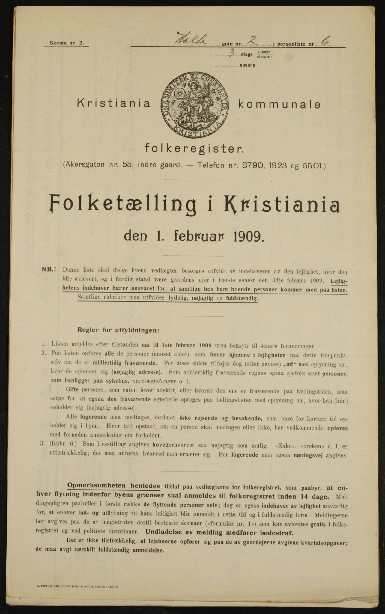 OBA, Municipal Census 1909 for Kristiania, 1909, p. 37297