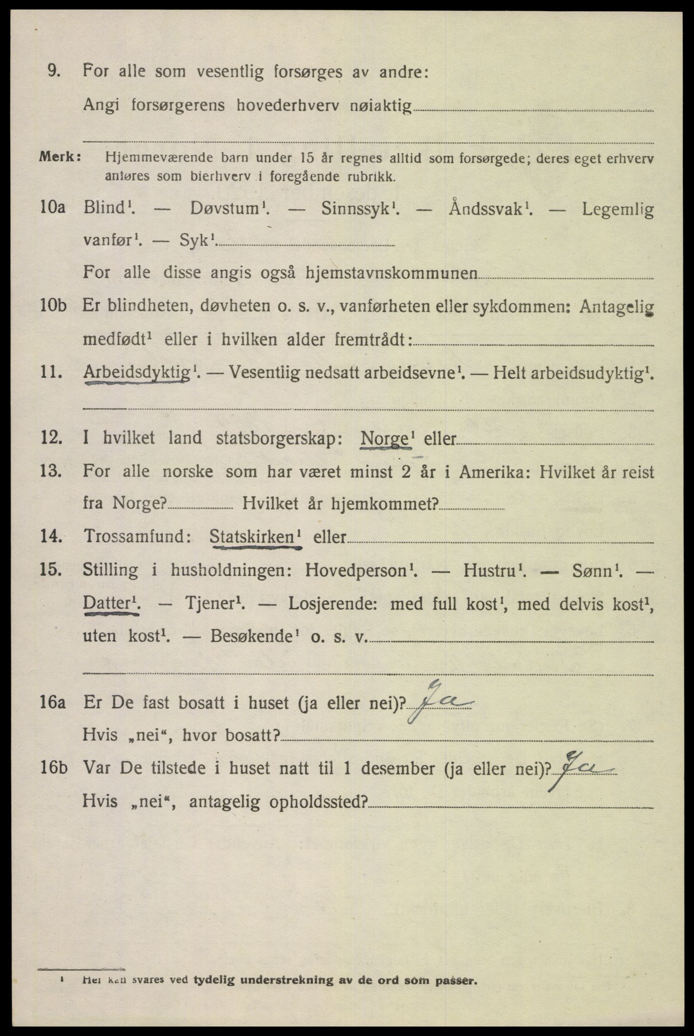 SAK, 1920 census for Gyland, 1920, p. 457