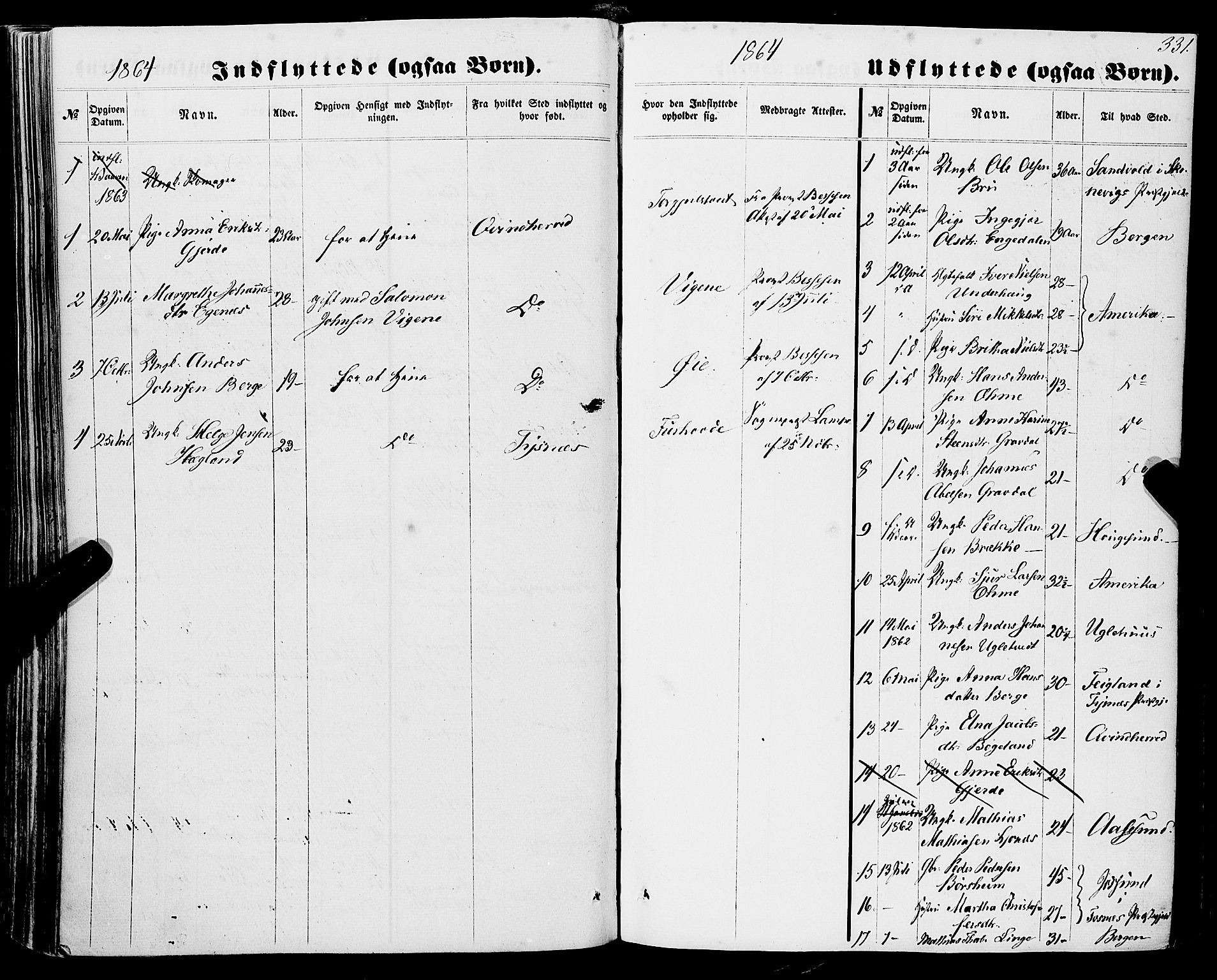 Strandebarm sokneprestembete, AV/SAB-A-78401/H/Haa: Parish register (official) no. A 8, 1858-1872, p. 331