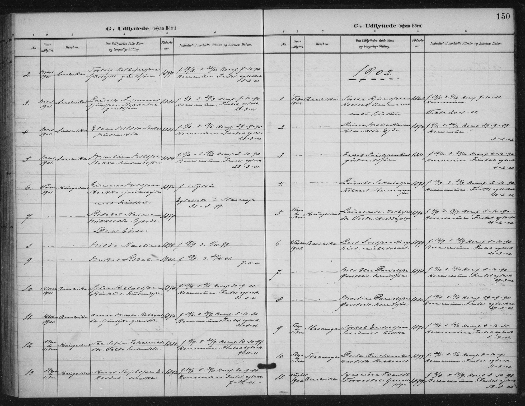 Skjold sokneprestkontor, SAST/A-101847/H/Ha/Haa/L0012: Parish register (official) no. A 12, 1899-1915, p. 150