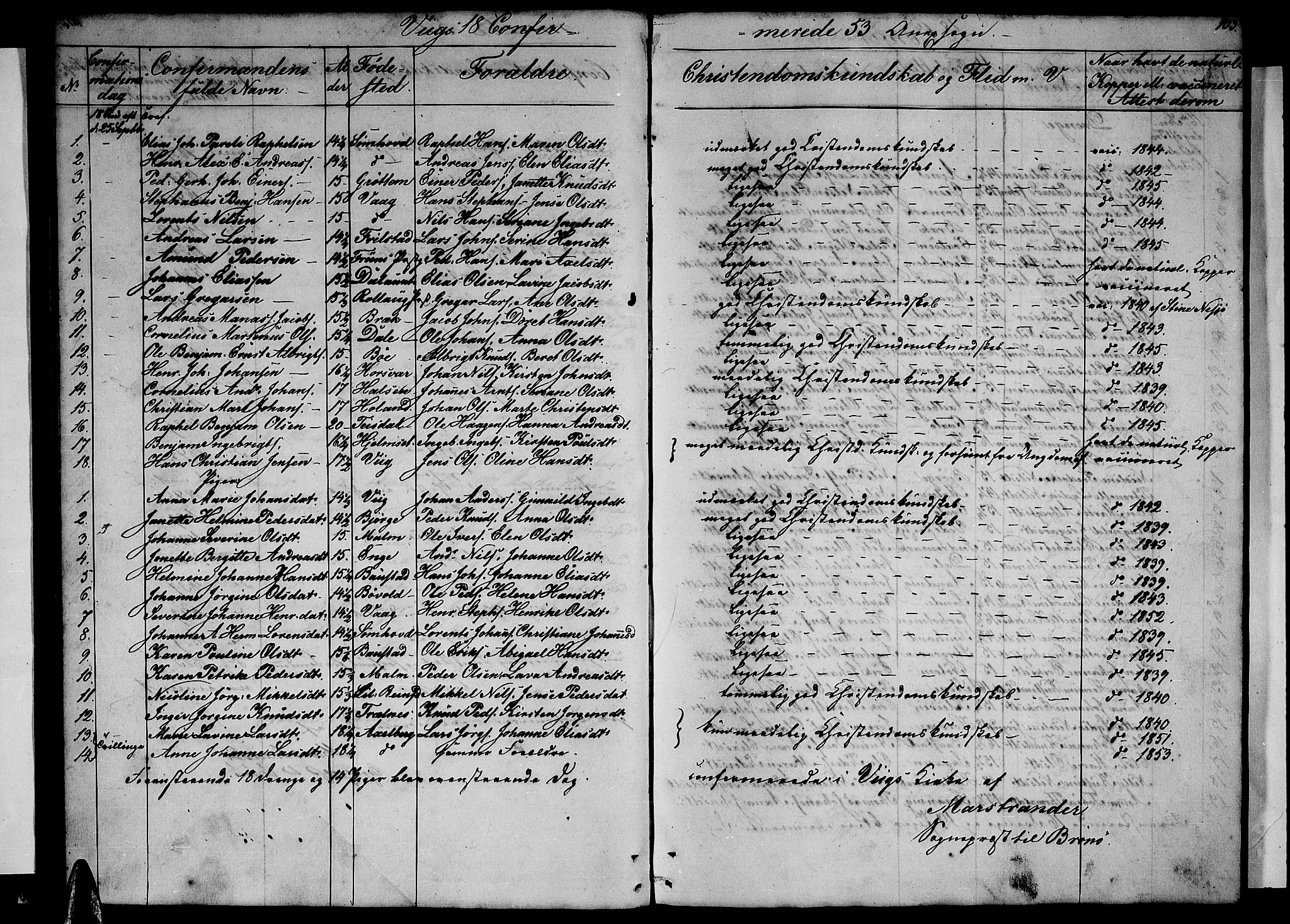 Ministerialprotokoller, klokkerbøker og fødselsregistre - Nordland, SAT/A-1459/812/L0187: Parish register (copy) no. 812C05, 1850-1883, p. 103