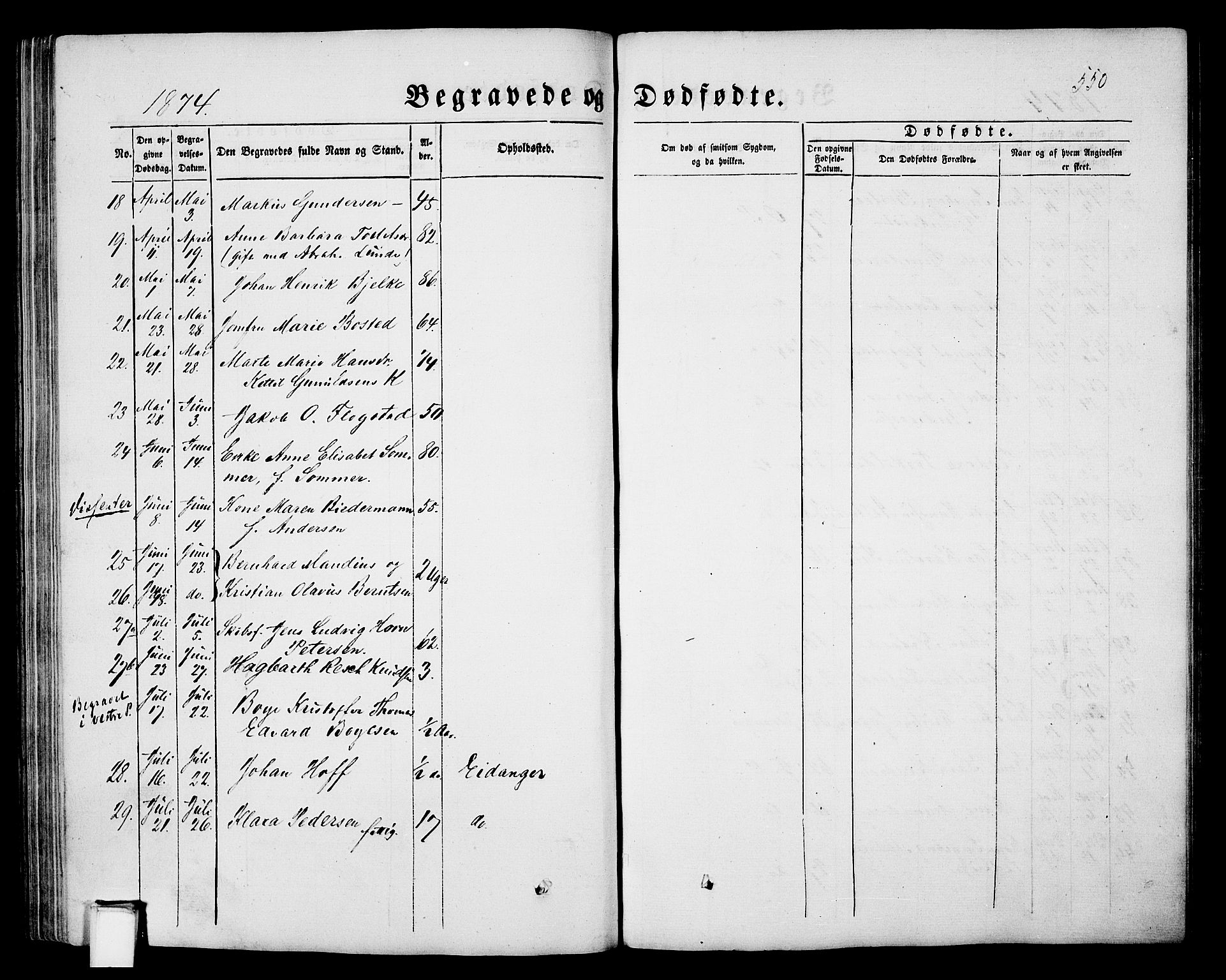 Porsgrunn kirkebøker , SAKO/A-104/G/Gb/L0004: Parish register (copy) no. II 4, 1853-1882, p. 550