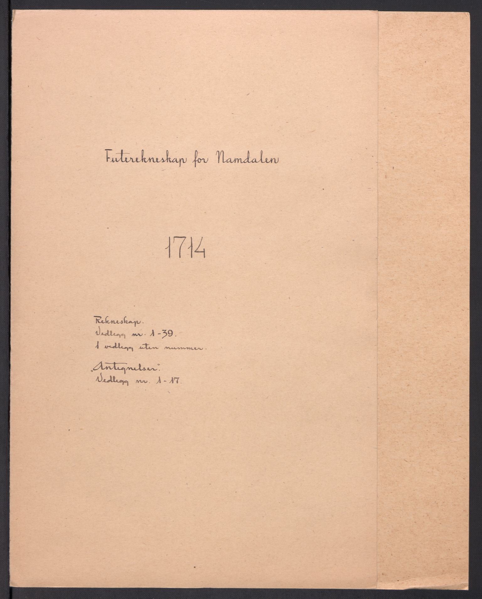 Rentekammeret inntil 1814, Reviderte regnskaper, Fogderegnskap, RA/EA-4092/R64/L4435: Fogderegnskap Namdal, 1714, p. 2