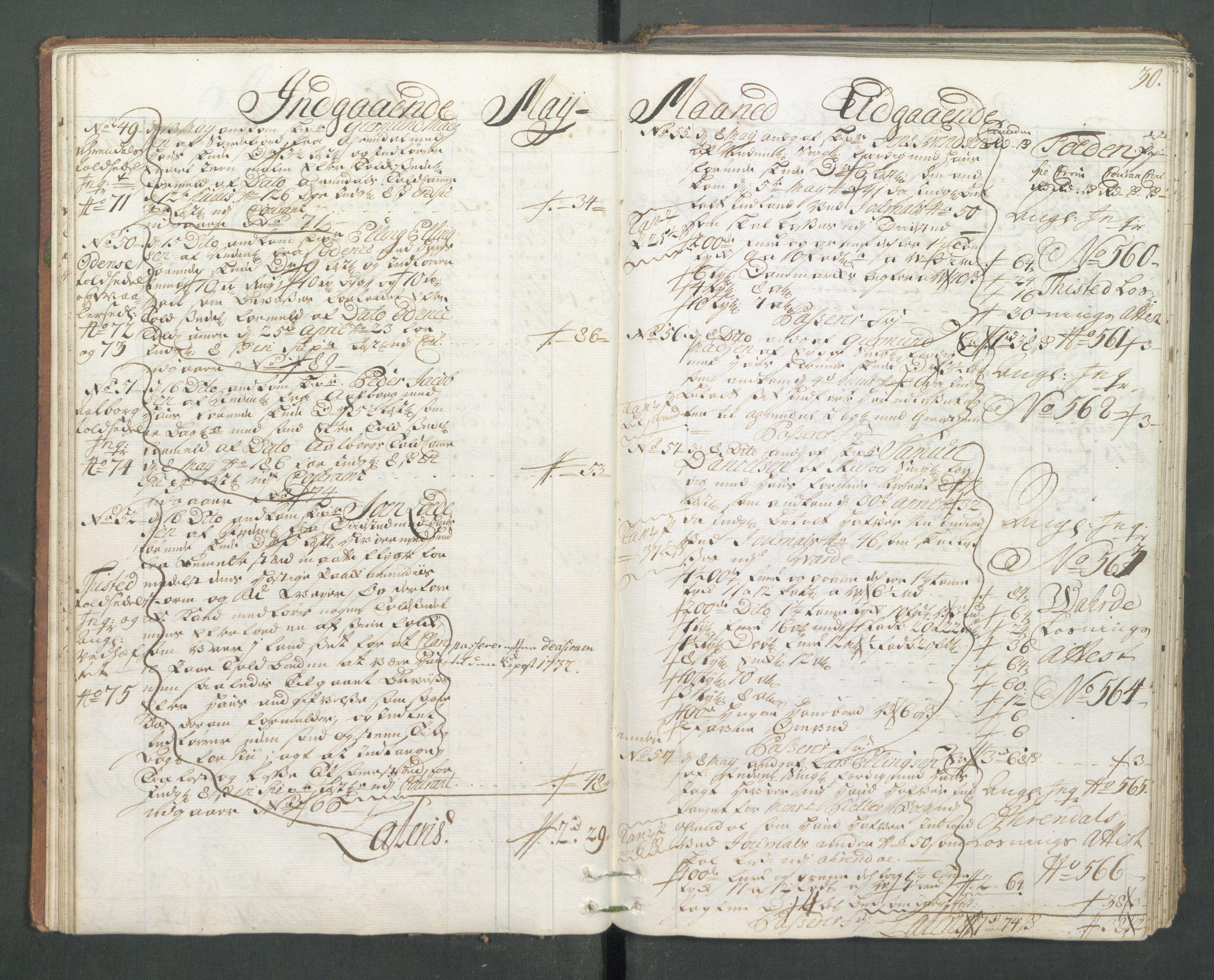 Generaltollkammeret, tollregnskaper, AV/RA-EA-5490/R14/L0013/0001: Tollregnskaper Øster-Risør / Hovedtollbok, 1733, p. 29b-30a