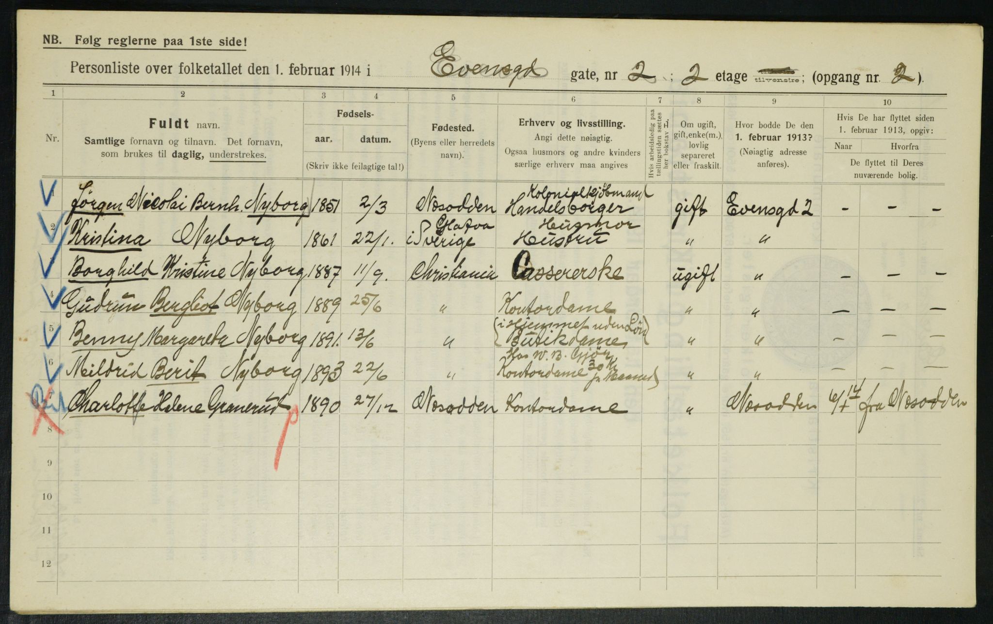 OBA, Municipal Census 1914 for Kristiania, 1914, p. 23031