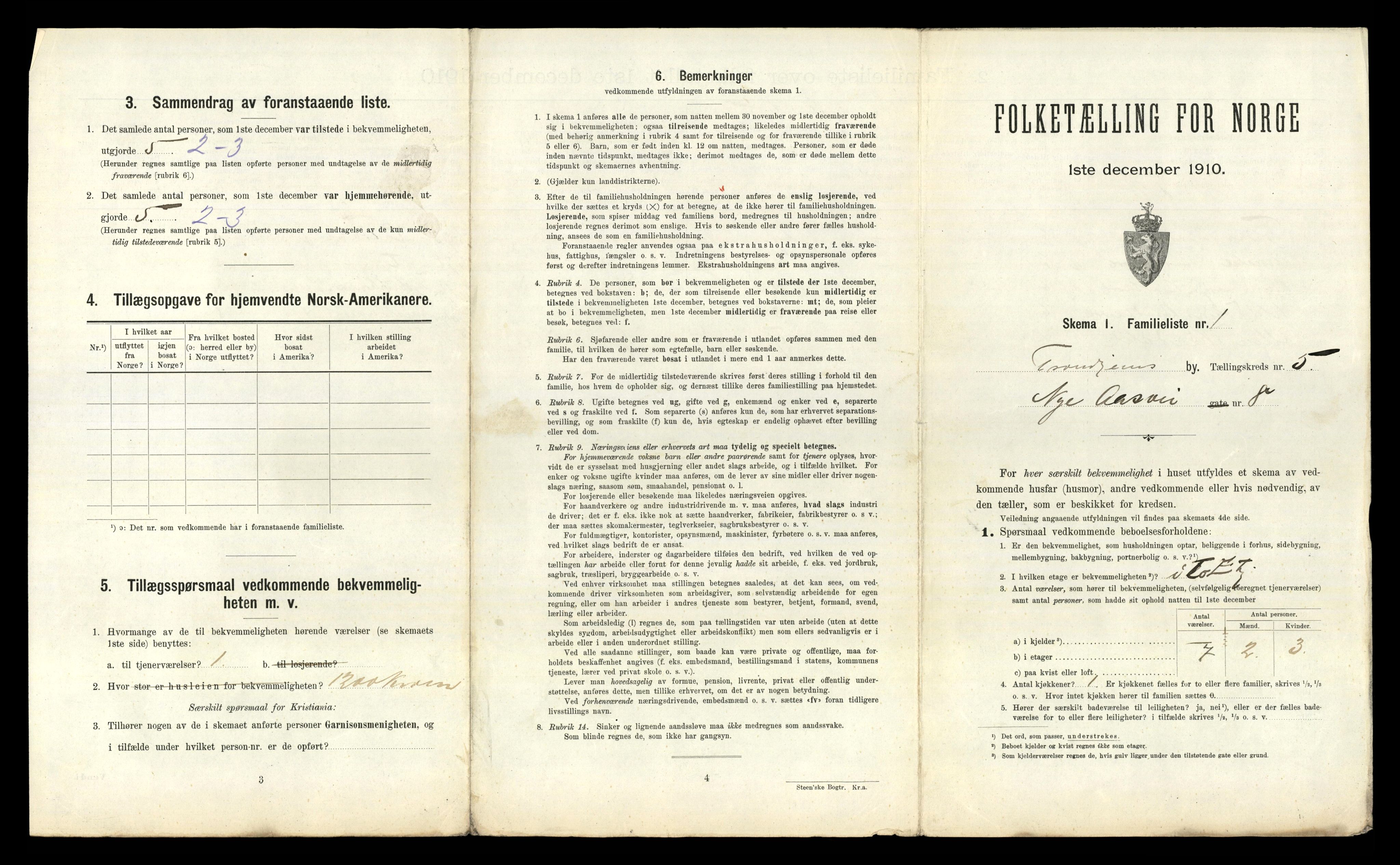 RA, 1910 census for Trondheim, 1910, p. 2441