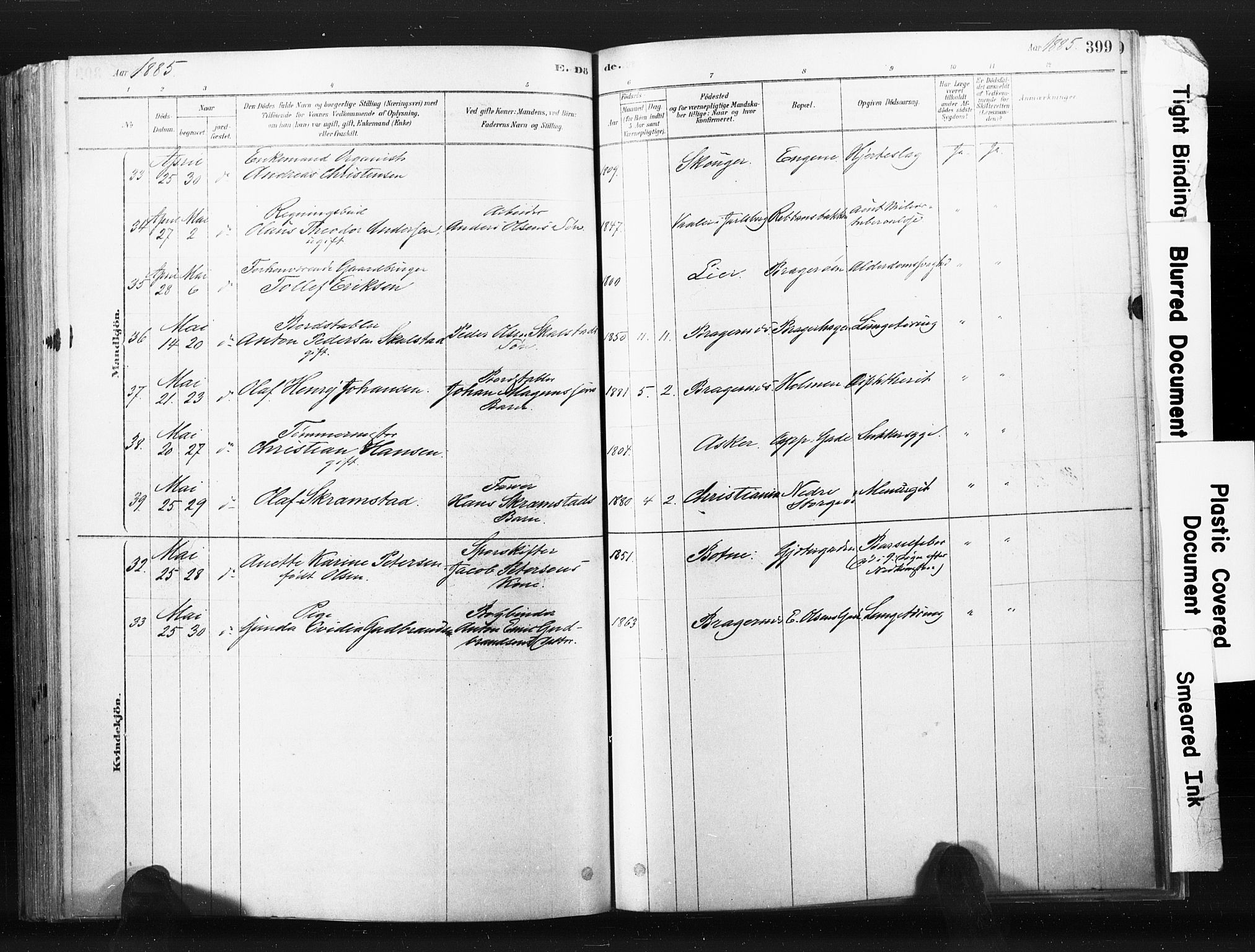 Bragernes kirkebøker, AV/SAKO-A-6/F/Fb/L0006b: Parish register (official) no. II 6B, 1878-1885, p. 399