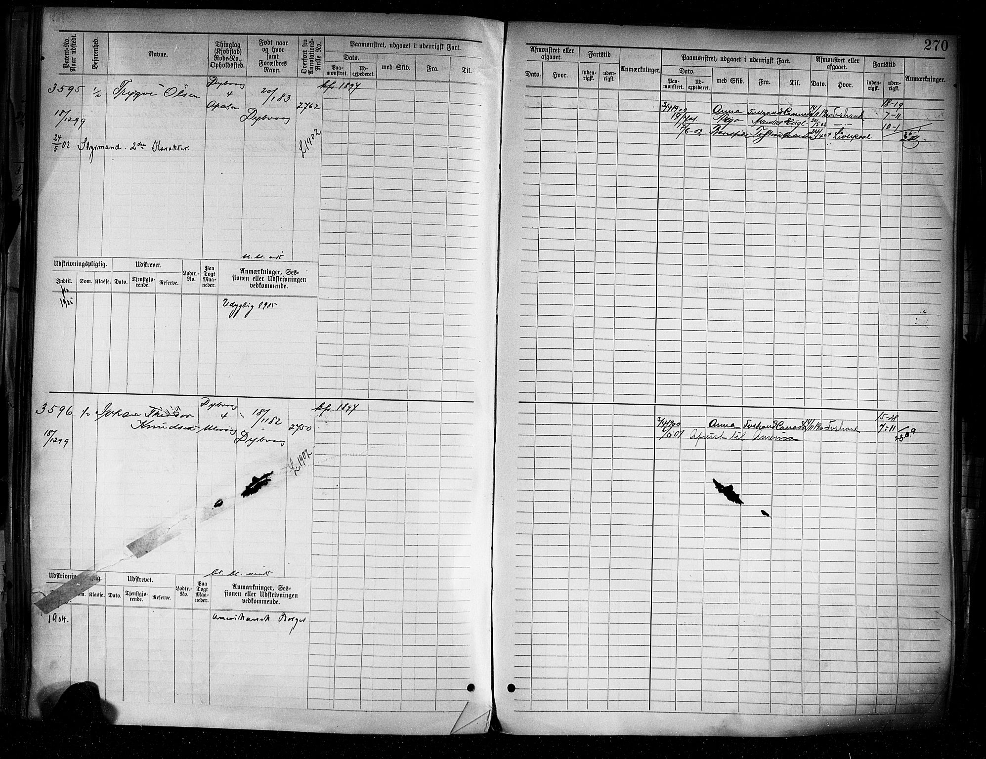 Tvedestrand mønstringskrets, AV/SAK-2031-0011/F/Fb/L0005: Hovedrulle A nr 3057-3817, R-6, 1890-1920, p. 276