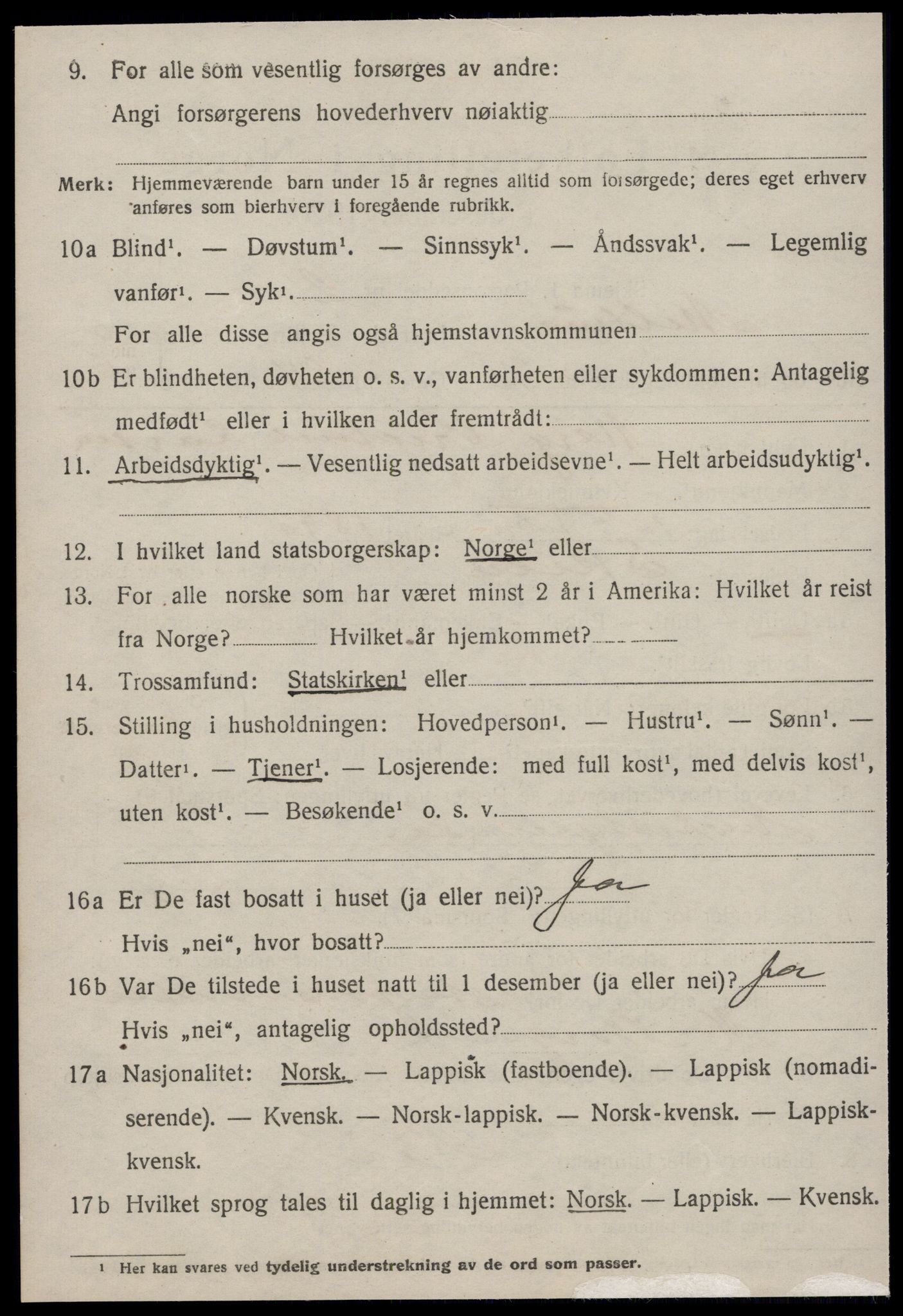 SAT, 1920 census for Melhus, 1920, p. 5998