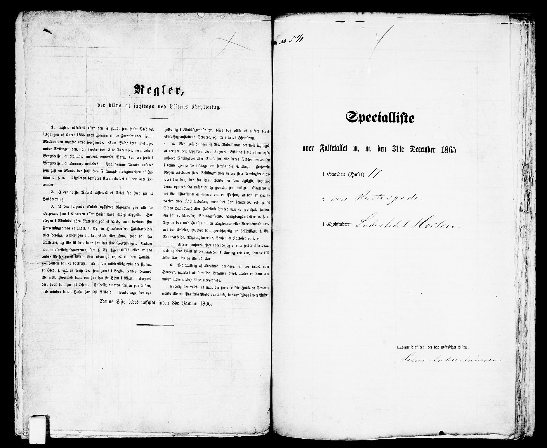 RA, 1865 census for Horten, 1865, p. 1126