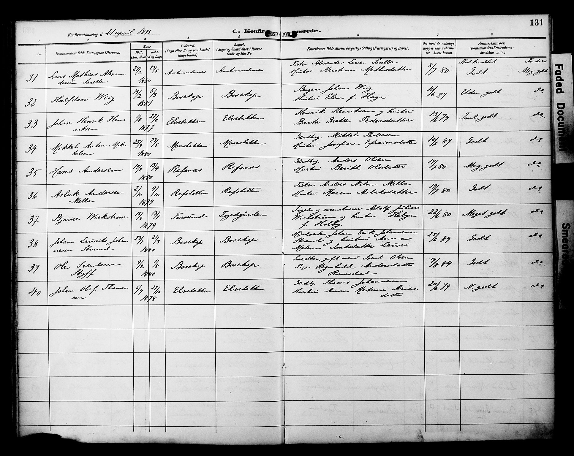 Alta sokneprestkontor, SATØ/S-1338/H/Ha/L0003.kirke: Parish register (official) no. 3, 1892-1904, p. 131