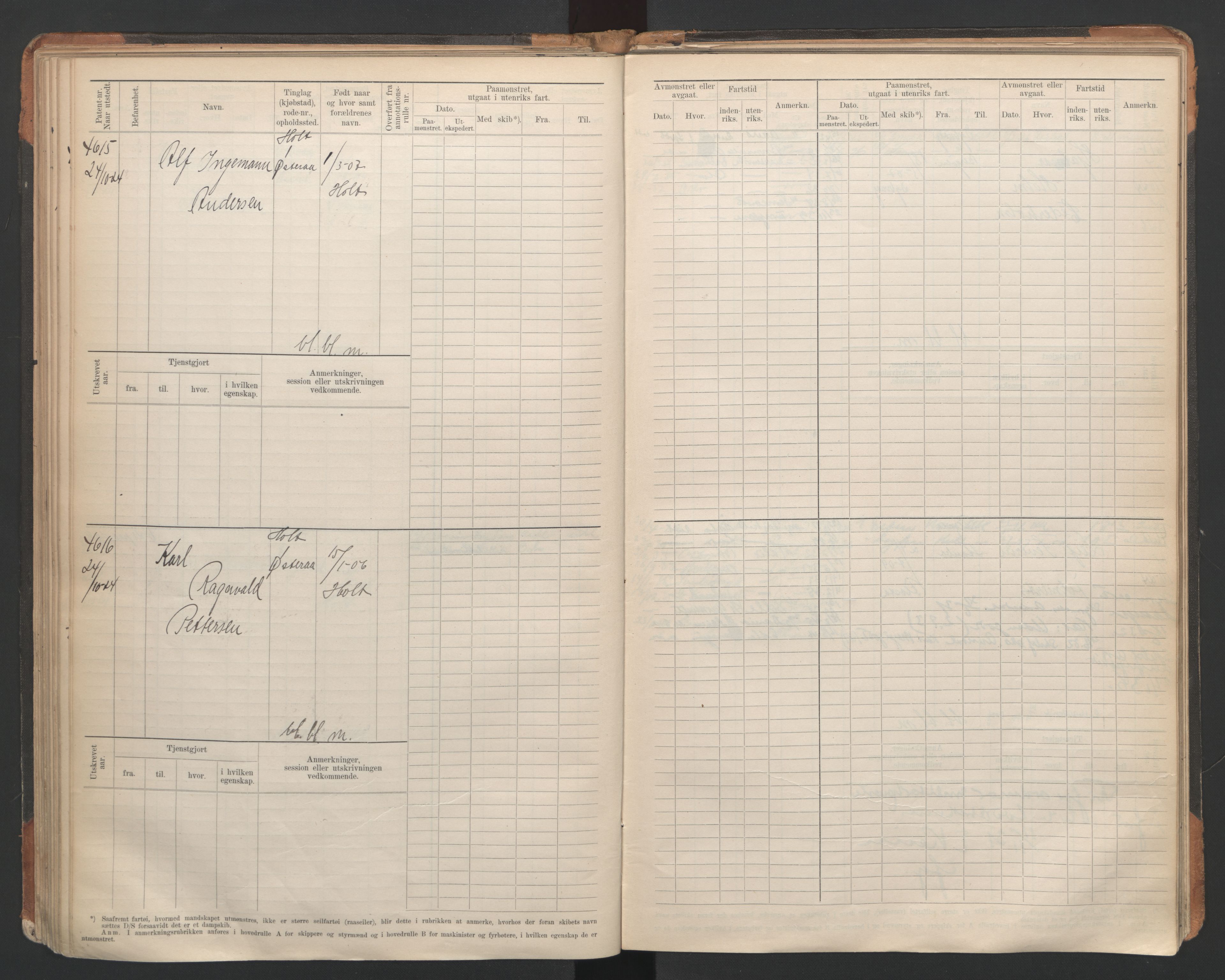 Tvedestrand mønstringskrets, AV/SAK-2031-0011/F/Fb/L0007: Hovedrulle A nr 4410-4803, R-8, 1912-1948, p. 108