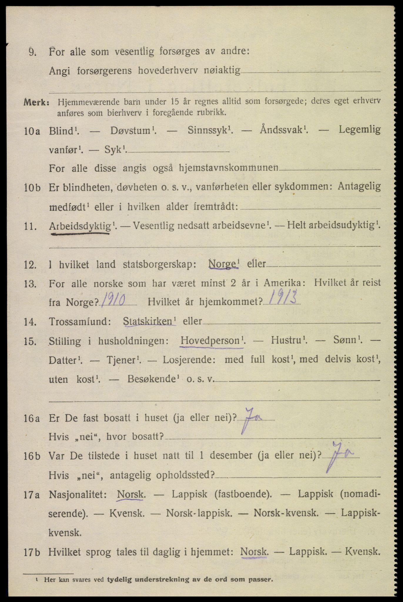 SAT, 1920 census for Mosjøen, 1920, p. 4511