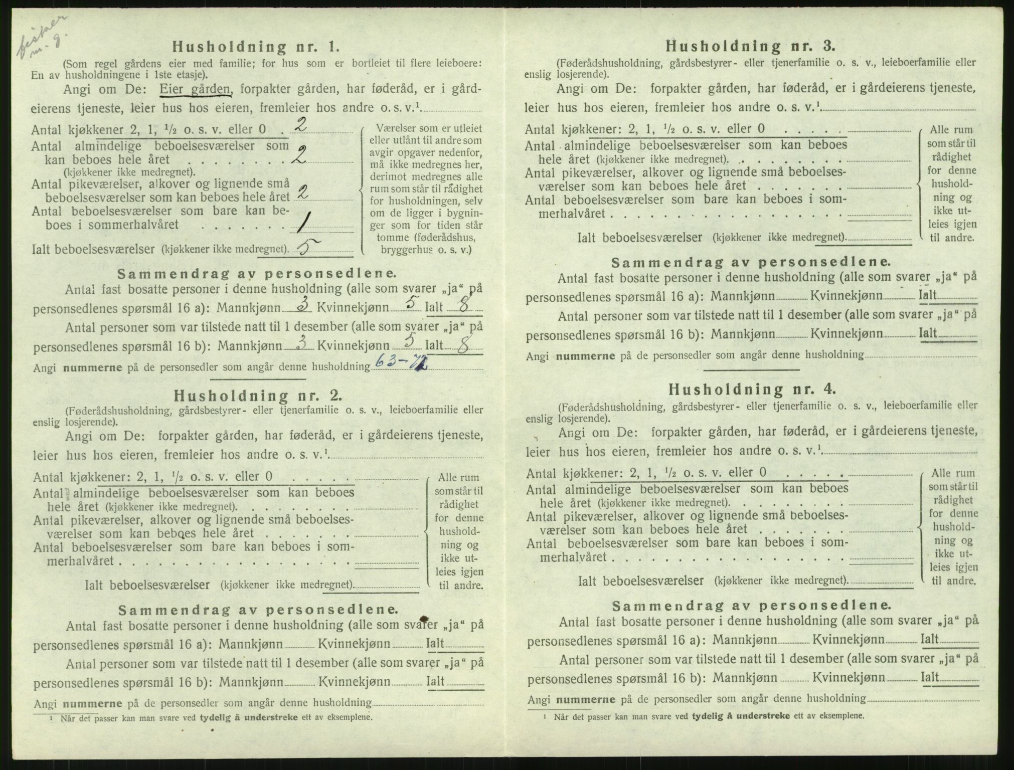 SAT, 1920 census for Hustad, 1920, p. 630