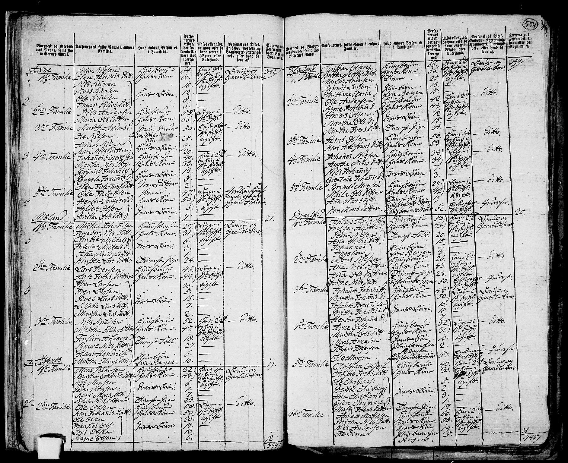 RA, 1801 census for 1254P Hamre, 1801, p. 553b-554a
