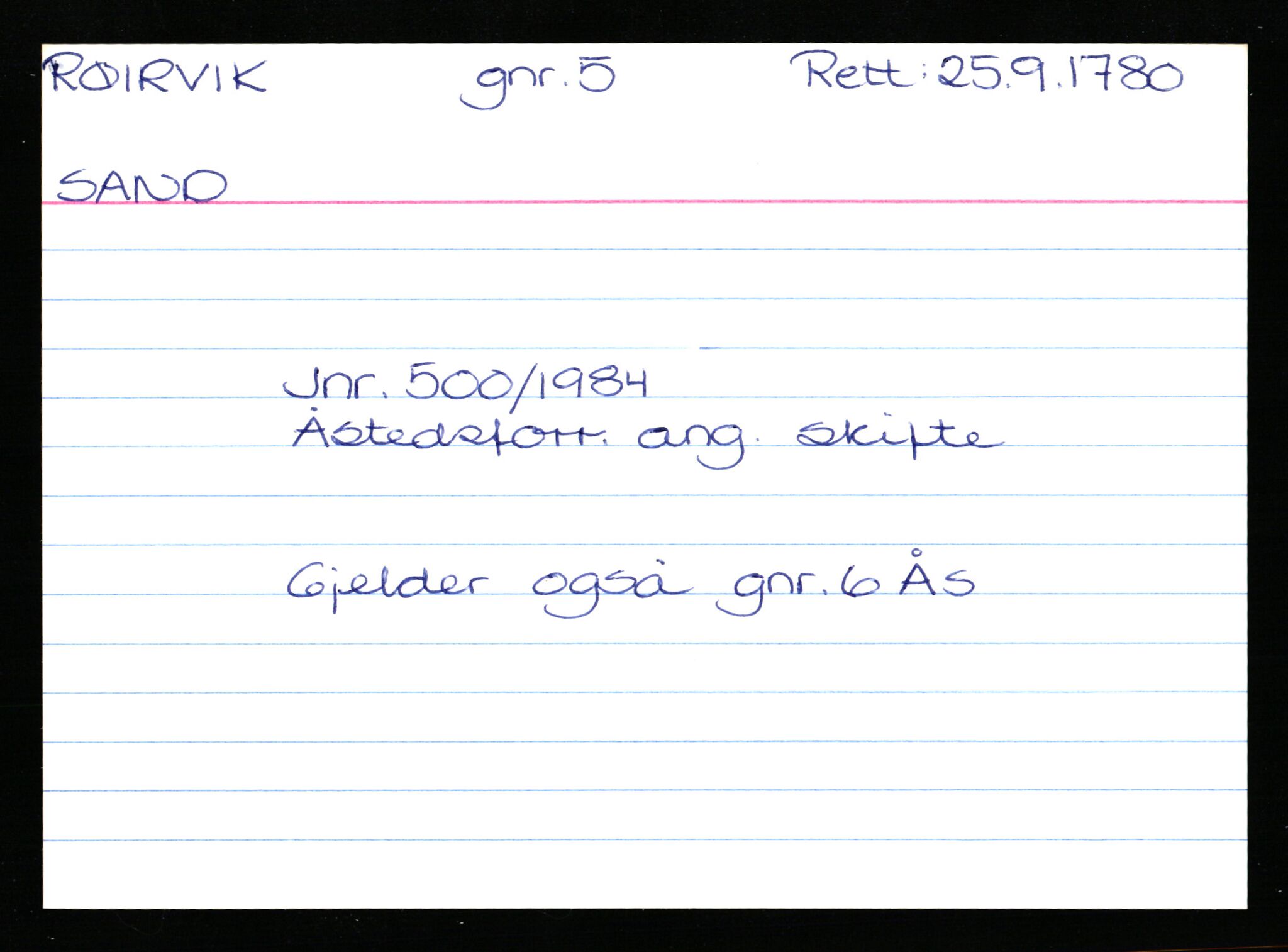 Statsarkivet i Stavanger, AV/SAST-A-101971/03/Y/Yk/L0033: Registerkort sortert etter gårdsnavn: Rosseland store - Sand ytre, 1750-1930, p. 322