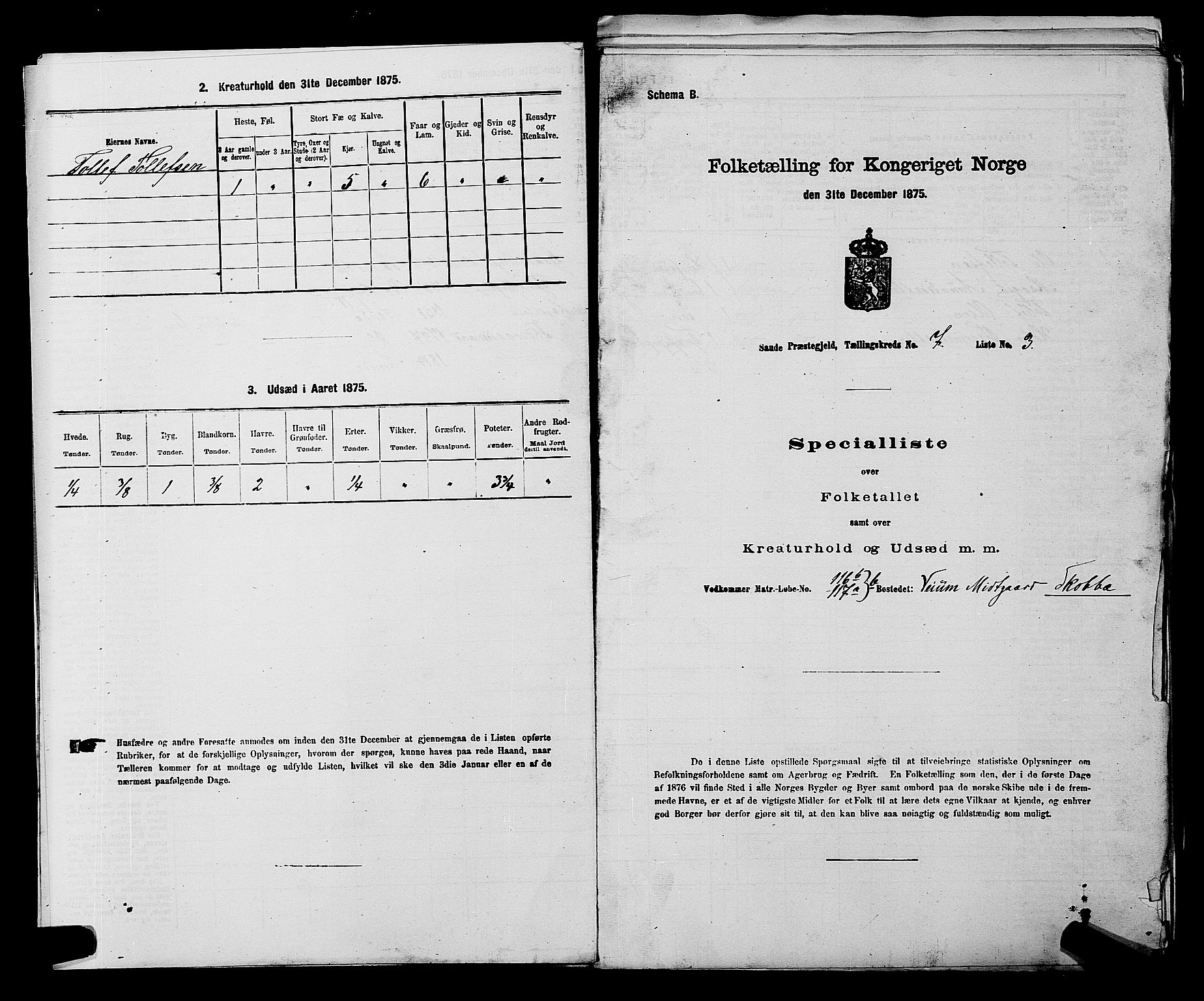 SAKO, 1875 census for 0822P Sauherad, 1875, p. 829