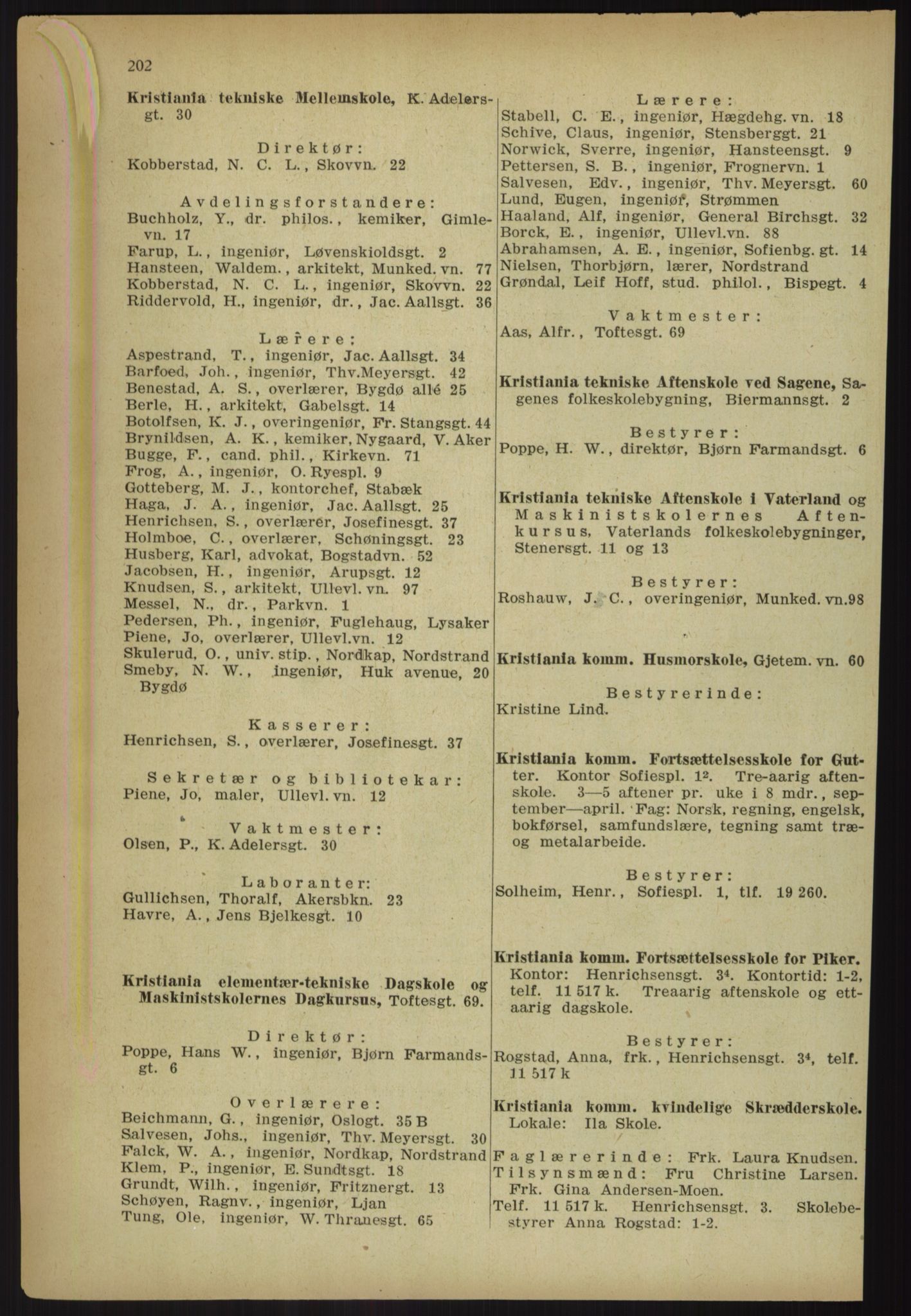 Kristiania/Oslo adressebok, PUBL/-, 1918, p. 215