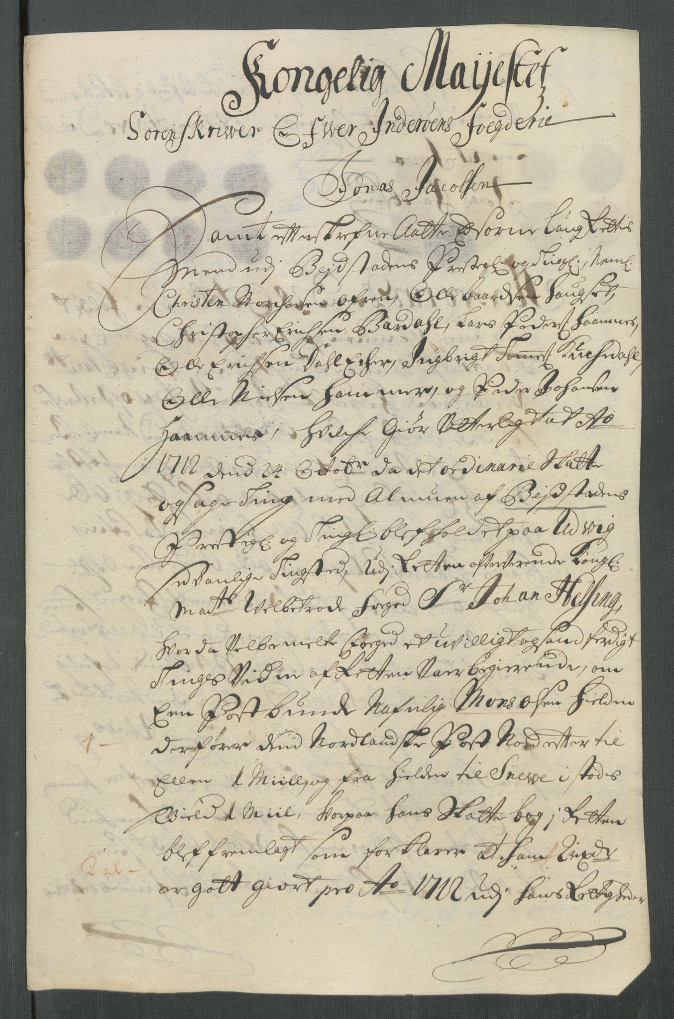 Rentekammeret inntil 1814, Reviderte regnskaper, Fogderegnskap, RA/EA-4092/R63/L4320: Fogderegnskap Inderøy, 1712, p. 306