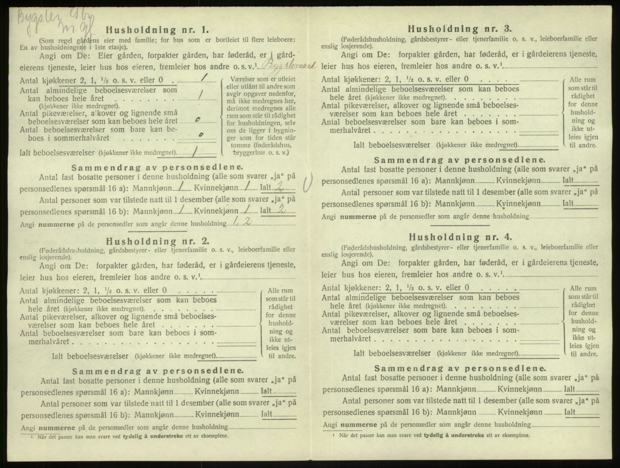 SAB, 1920 census for Austrheim, 1920, p. 389