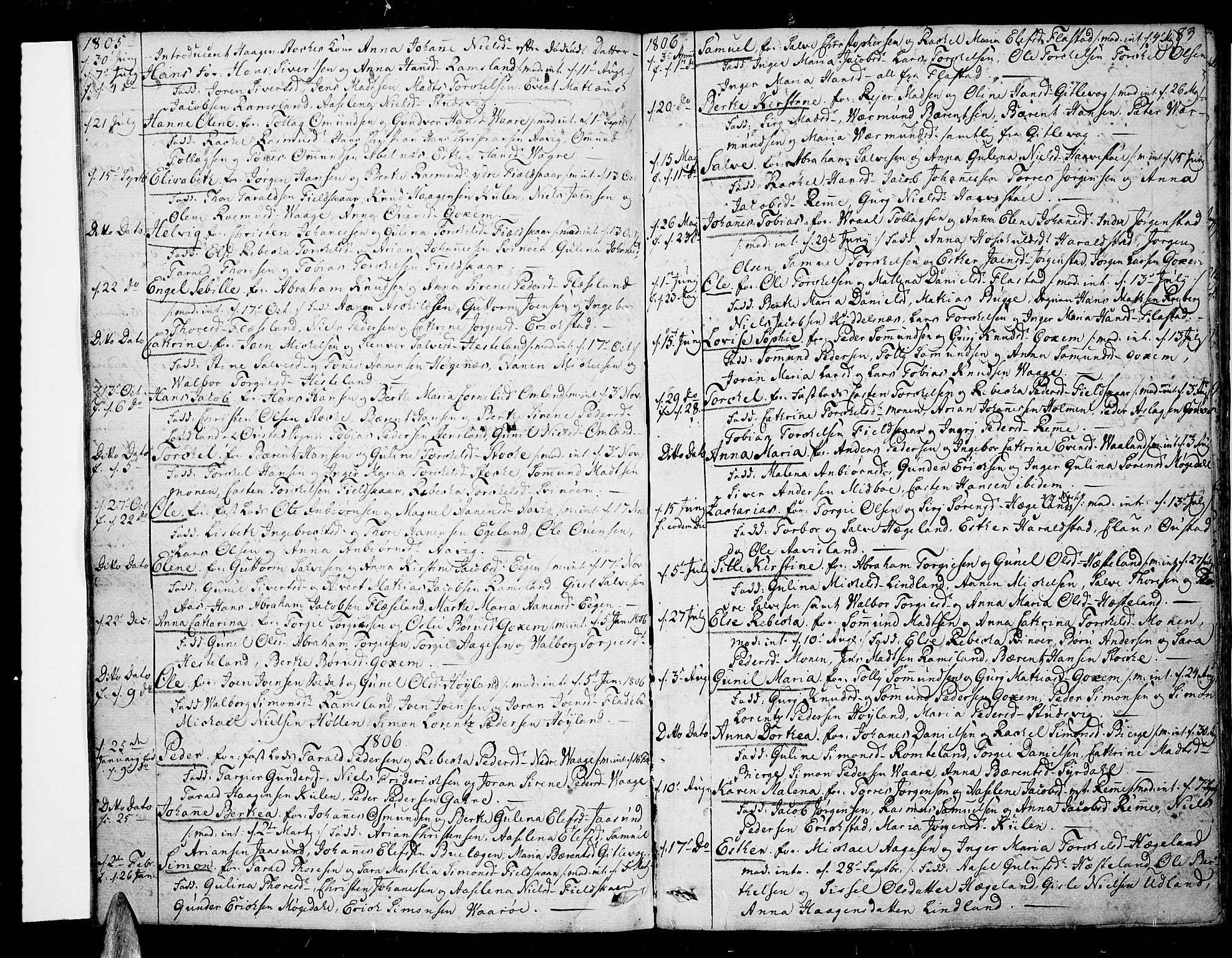 Sør-Audnedal sokneprestkontor, AV/SAK-1111-0039/F/Fa/Fab/L0004: Parish register (official) no. A 4 /2, 1805-1815, p. 83