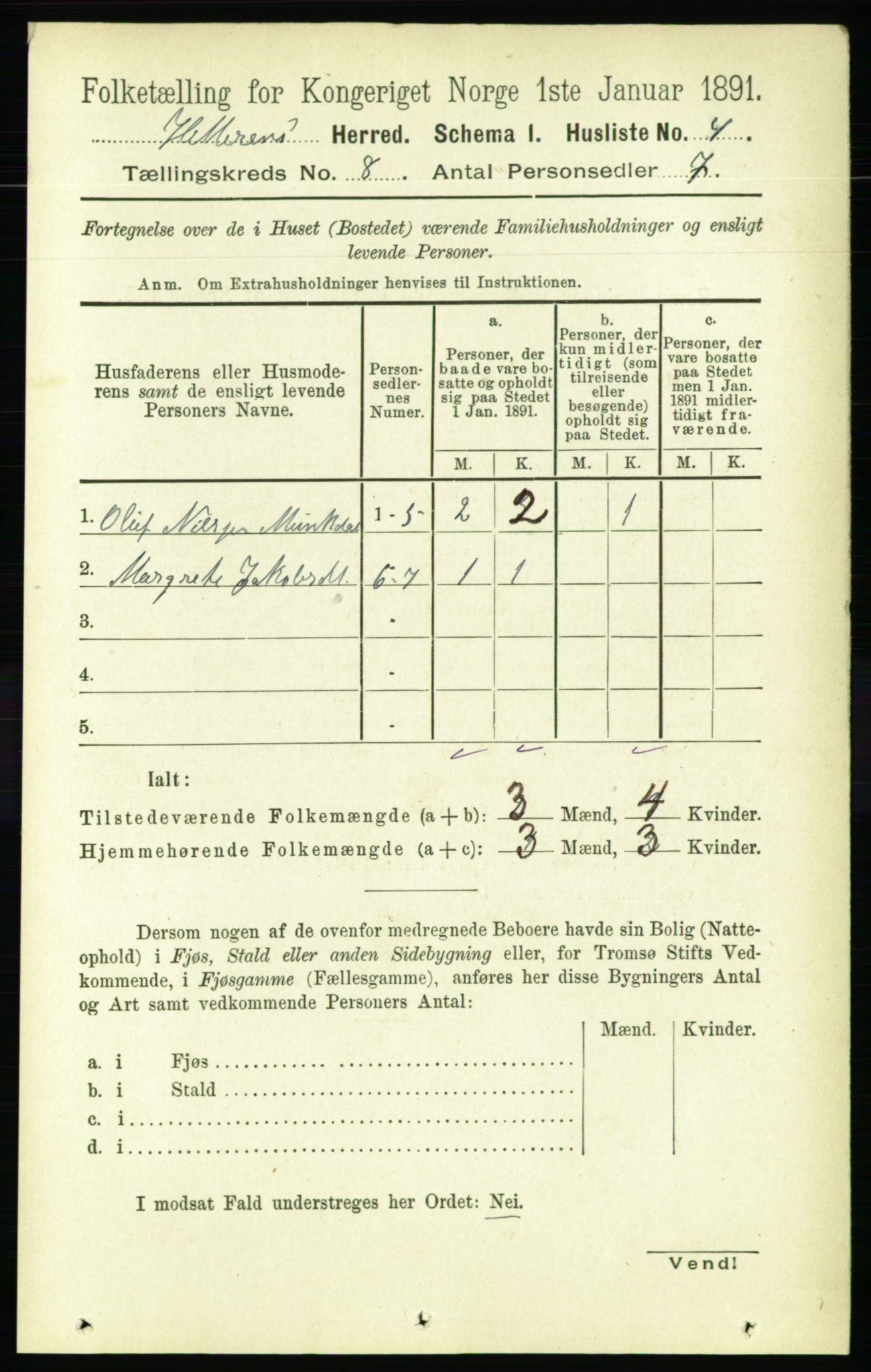 RA, 1891 census for 1617 Hitra, 1891, p. 1427