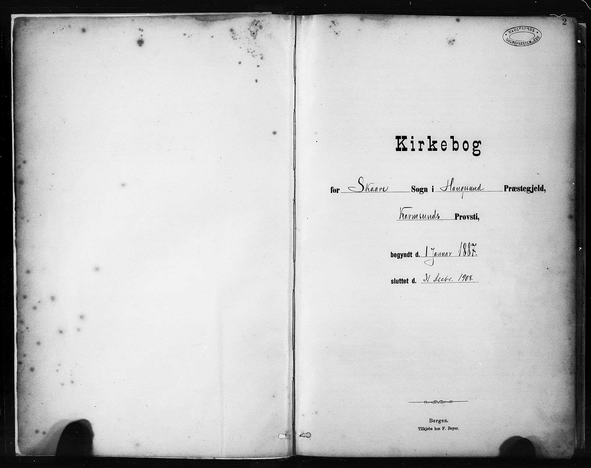 Haugesund sokneprestkontor, AV/SAST-A -101863/H/Ha/Haa/L0004: Parish register (official) no. A 4, 1886-1908, p. 2