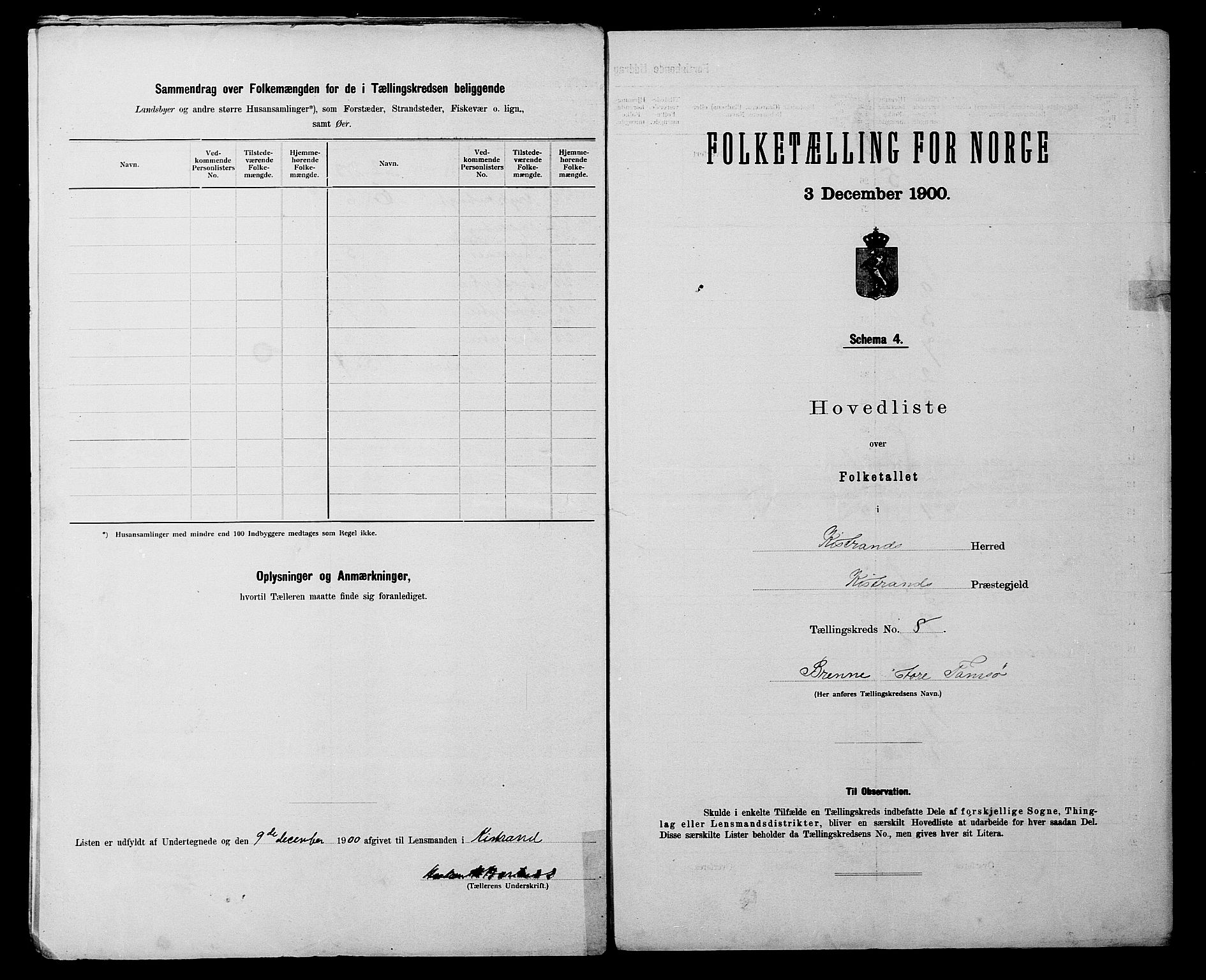 SATØ, 1900 census for Kistrand, 1900, p. 18