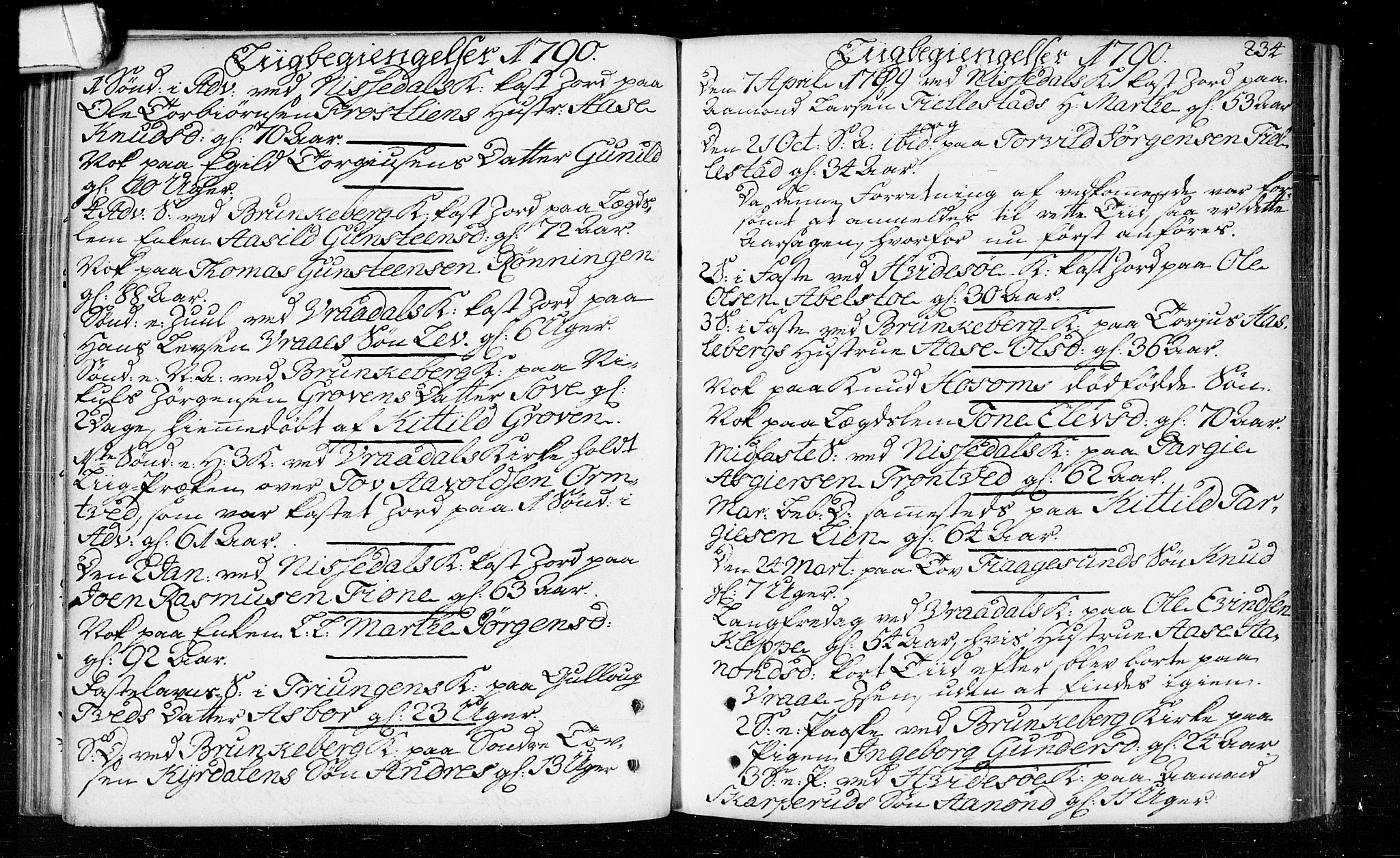 Kviteseid kirkebøker, SAKO/A-276/F/Fa/L0003: Parish register (official) no. I 3, 1787-1799, p. 234